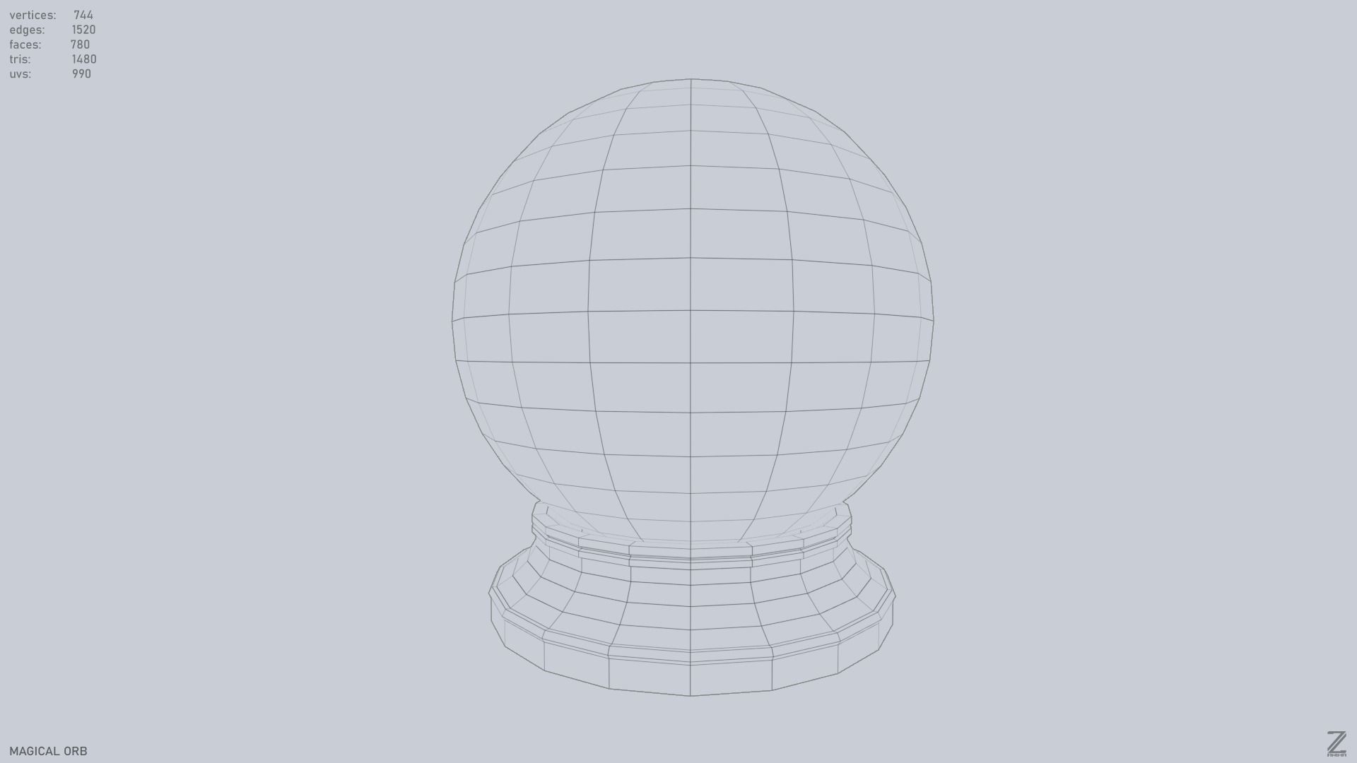Magical Orb Low-poly 3D model_8