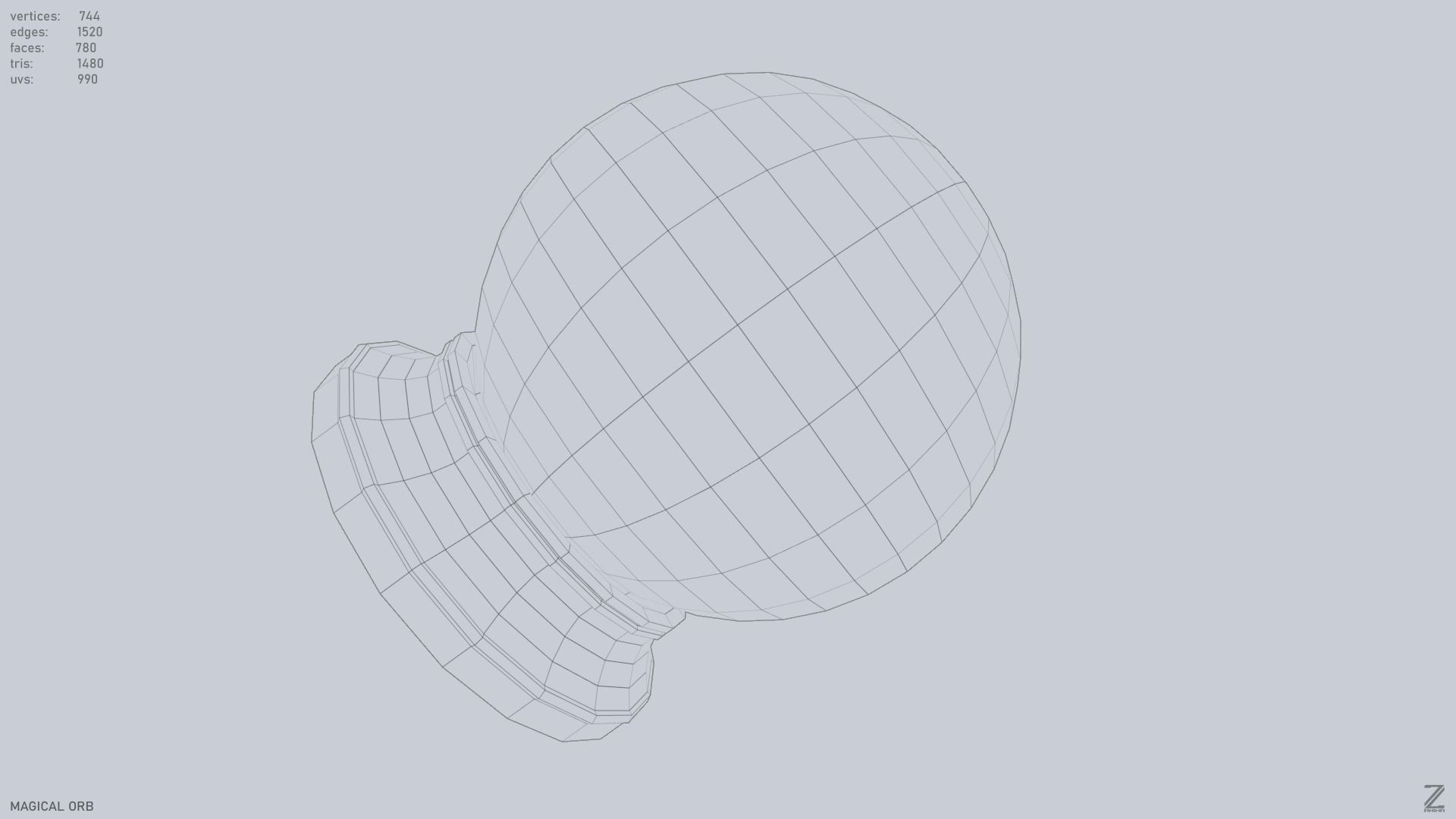 Magical Orb Low-poly 3D model_11