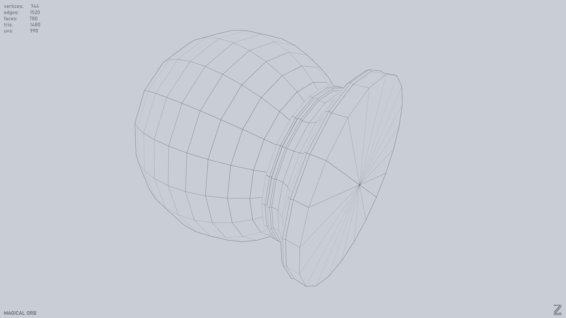 Magical Orb Low-poly 3D model_13