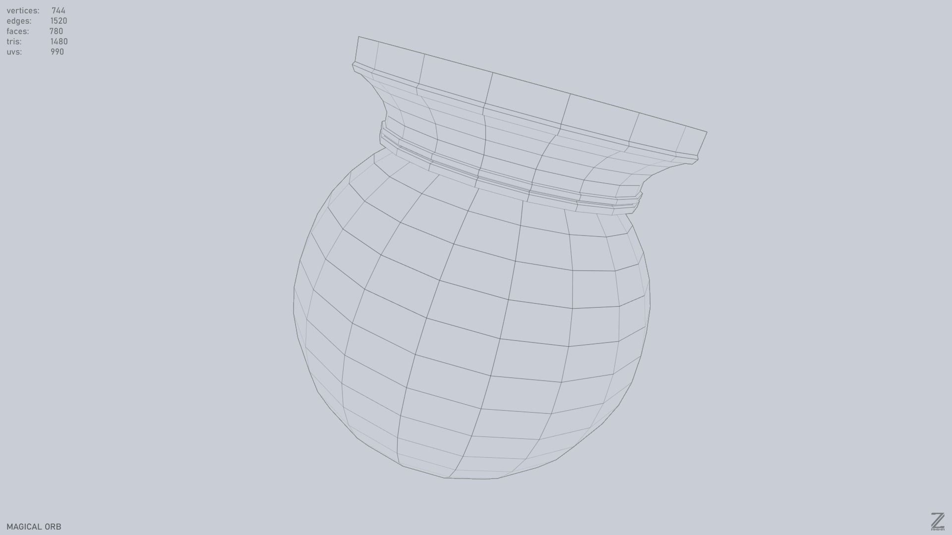 Magical Orb Low-poly 3D model_14