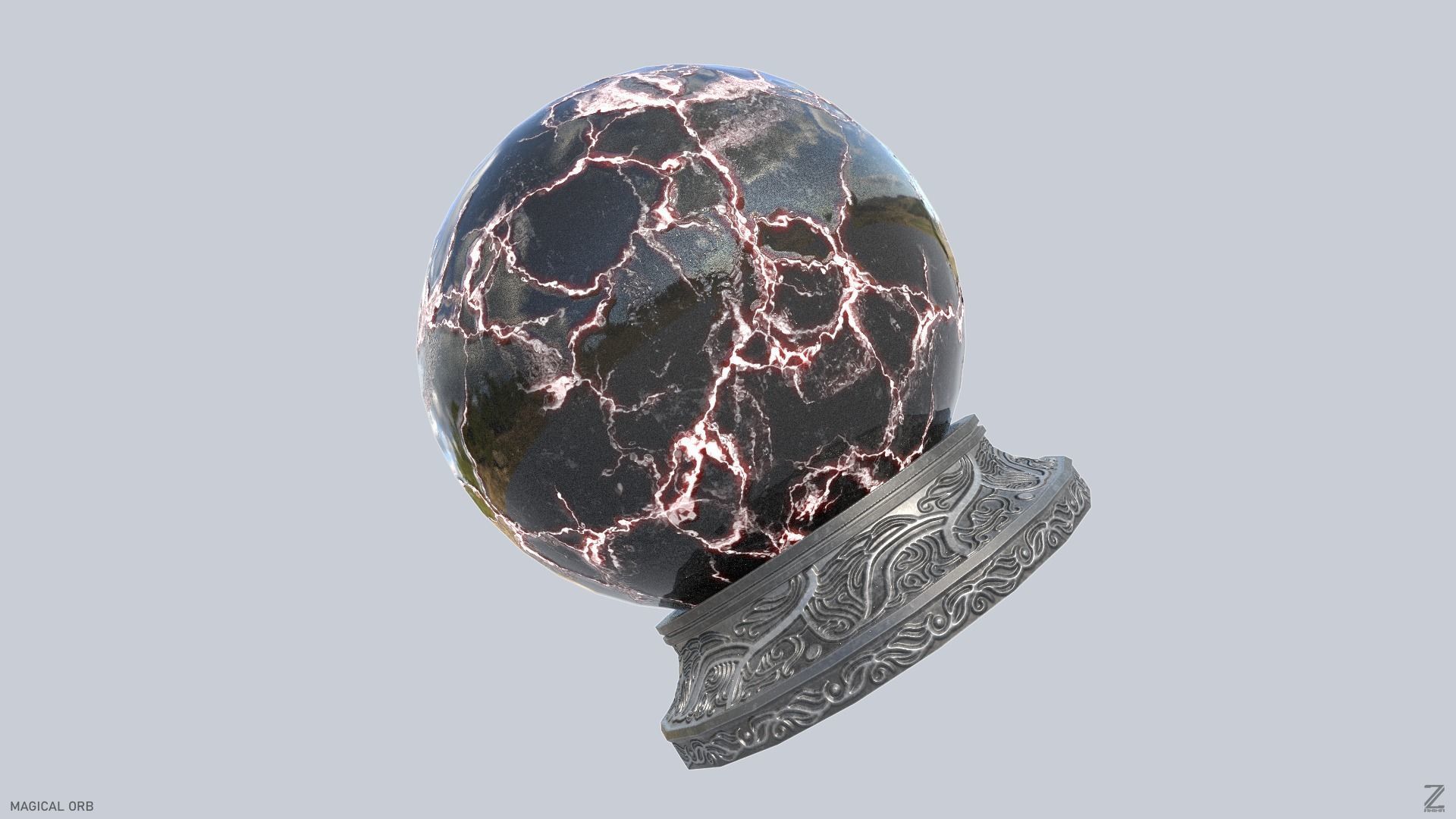 Magical Orb Low-poly 3D model_6