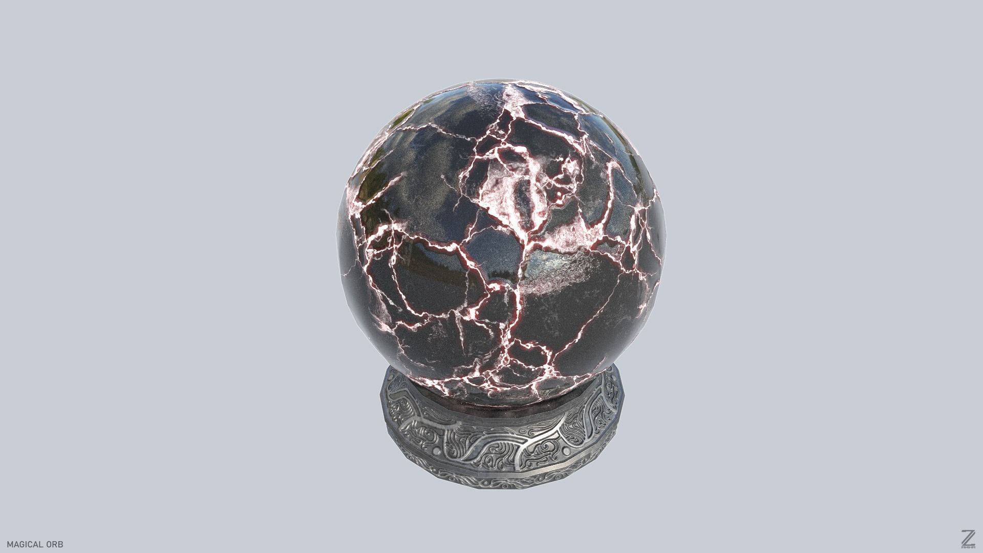 Magical Orb Low-poly 3D model_5