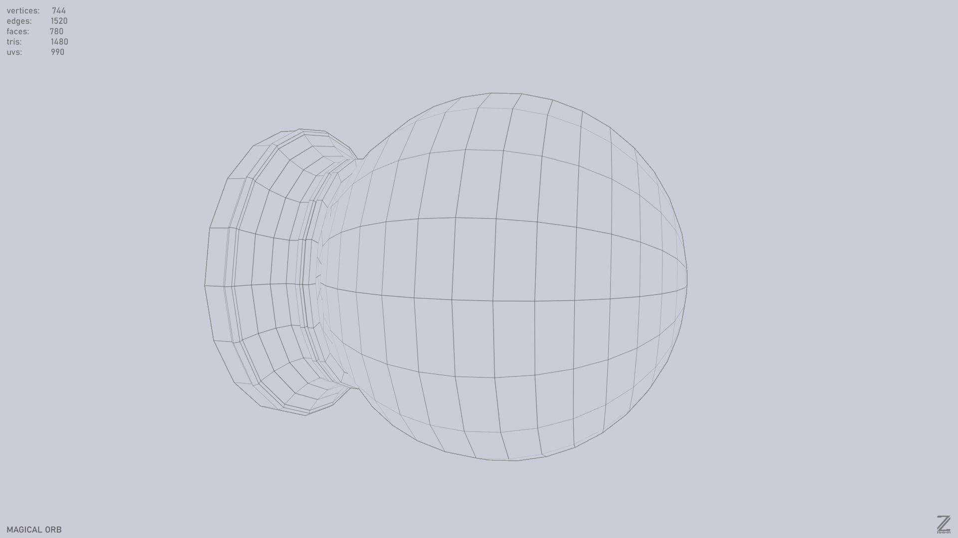 Magical Orb Low-poly 3D model_12