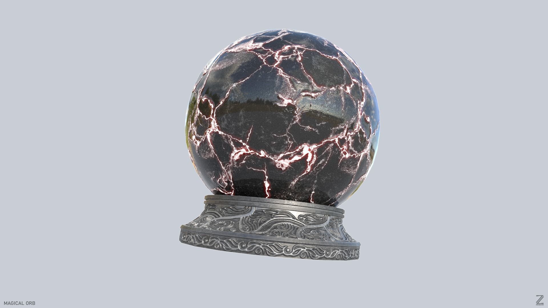 Magical Orb Low-poly 3D model_7