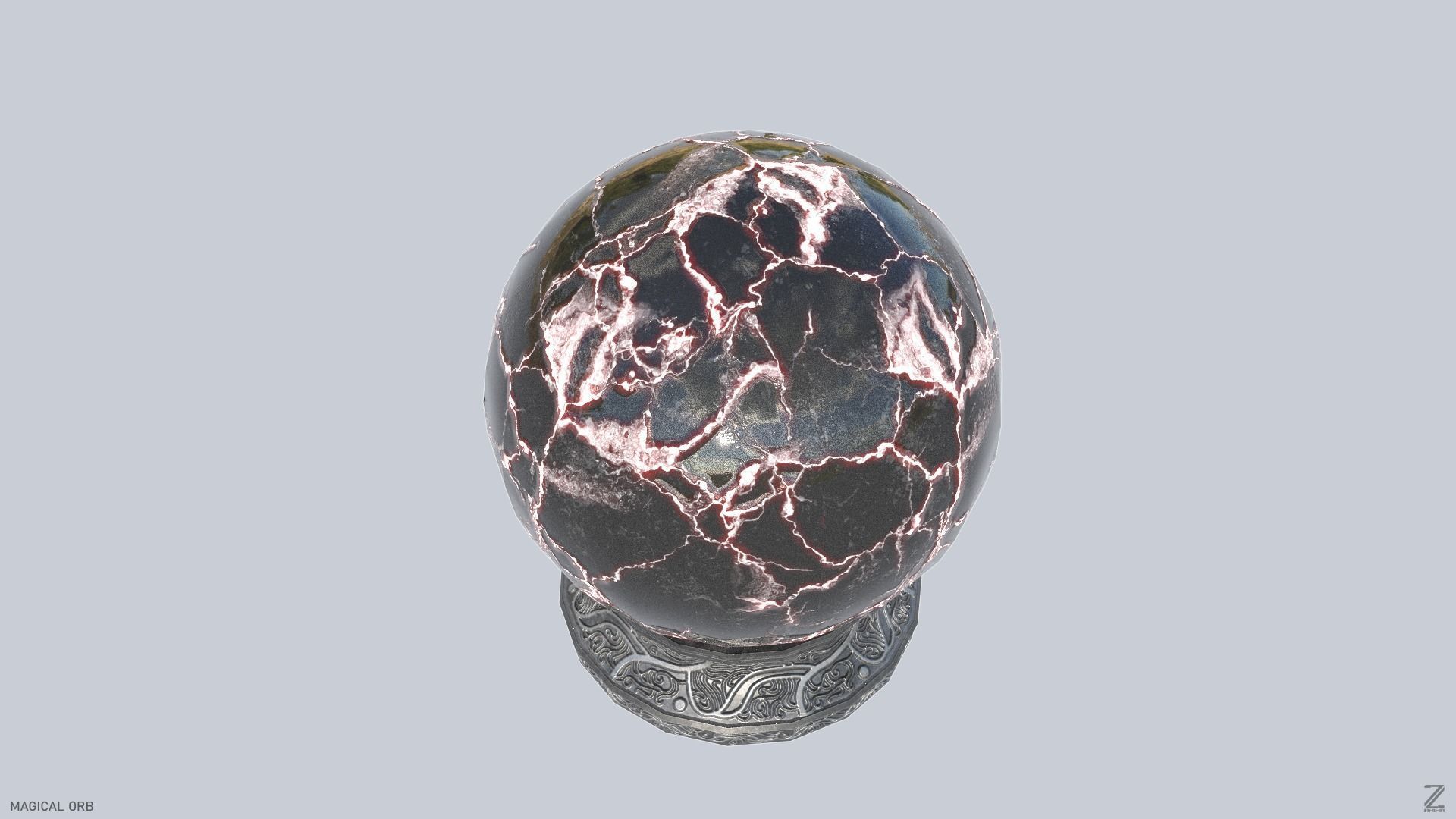 Magical Orb Low-poly 3D model_3