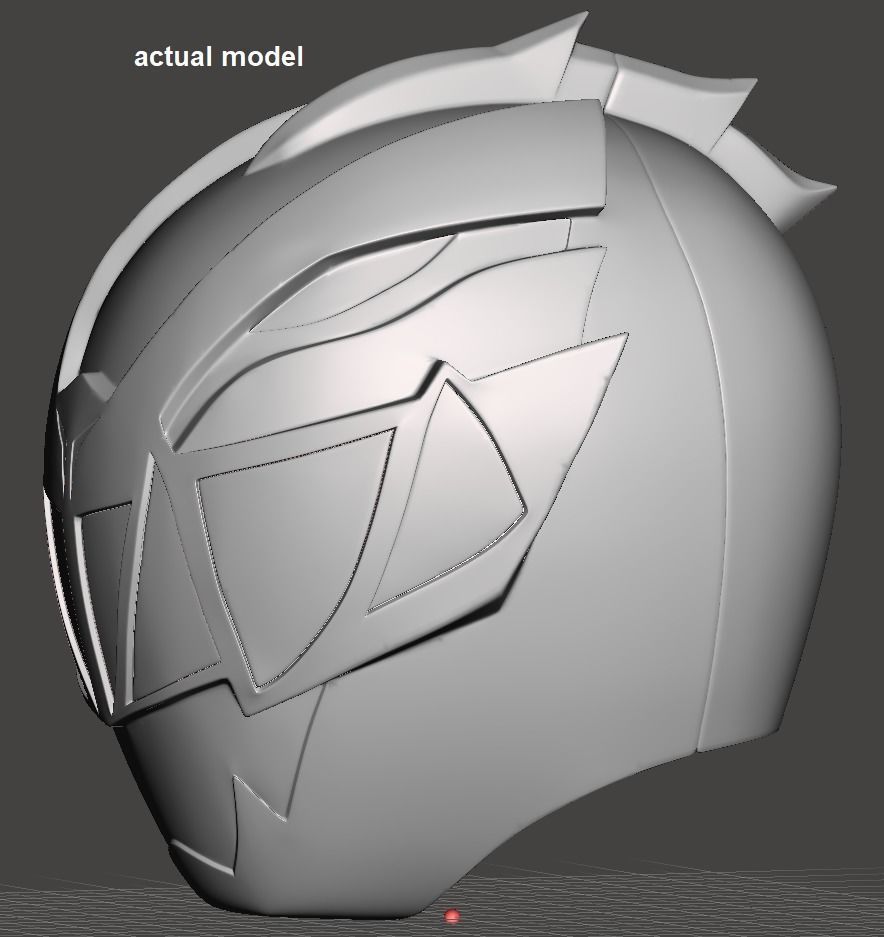 Power Rangers Dino Fury Red Ranger helmet 3D print model_5