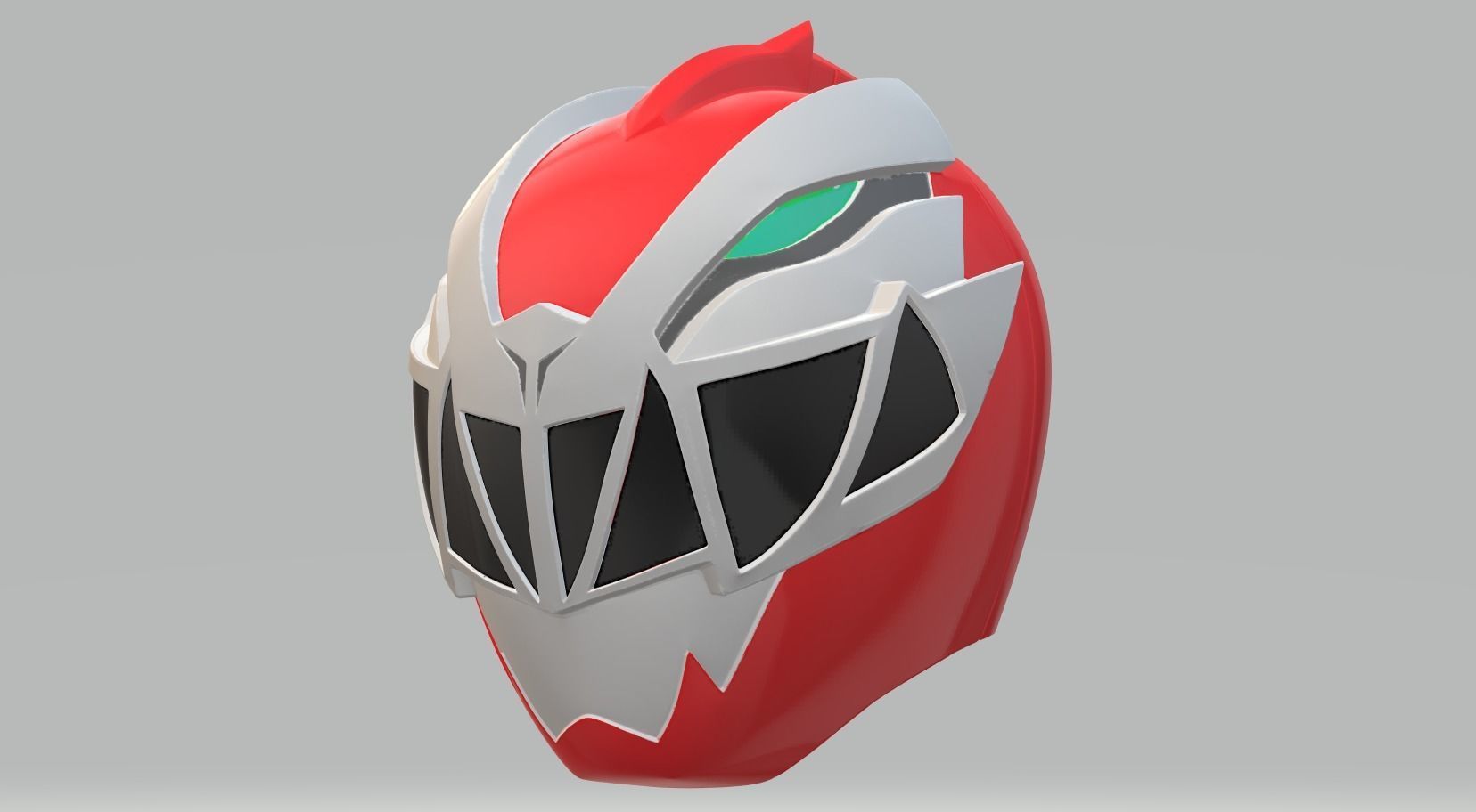 Power Rangers Dino Fury Red Ranger helmet 3D print model_3