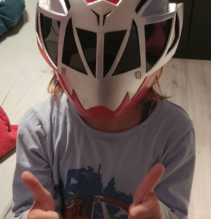 Power Rangers Dino Fury Red Ranger helmet 3D print model_4