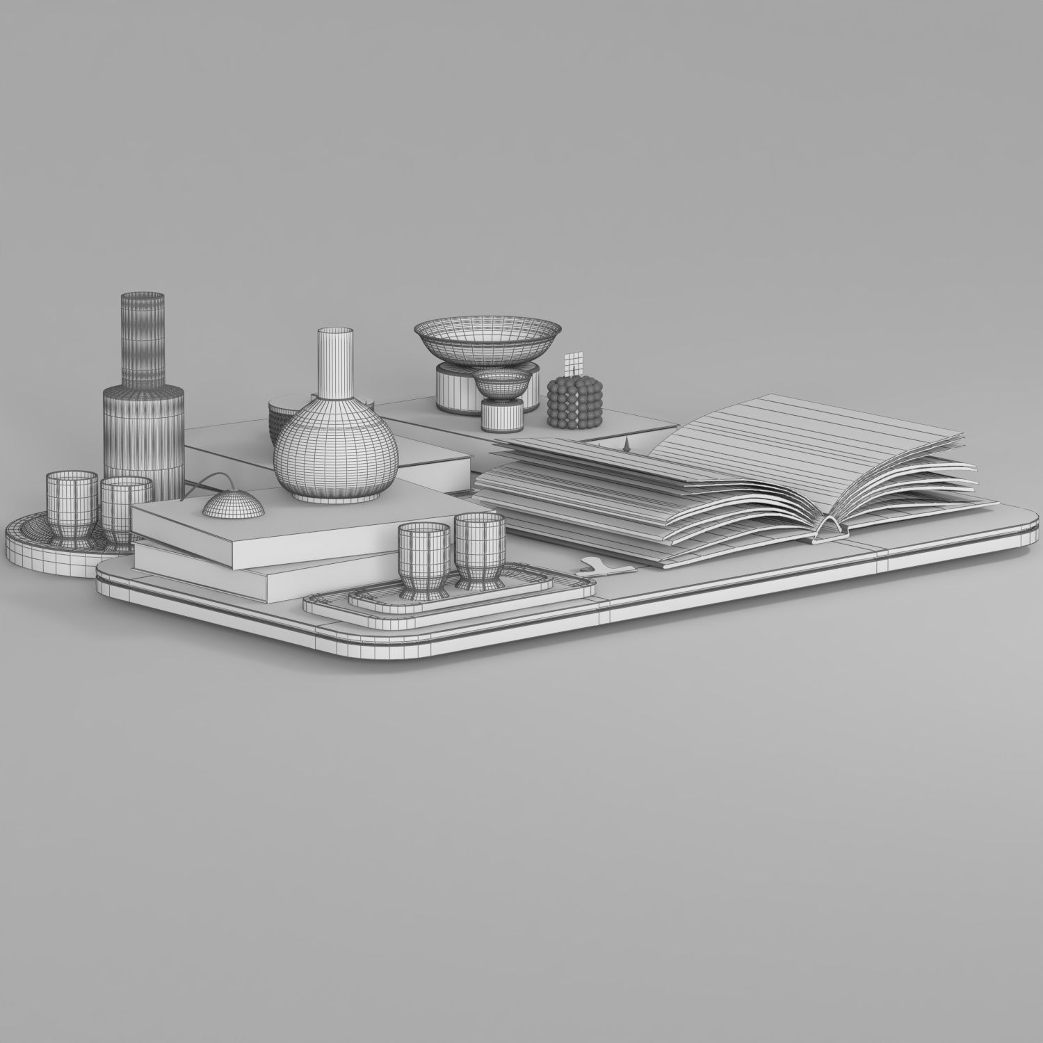 decorative set 01 3D model_3