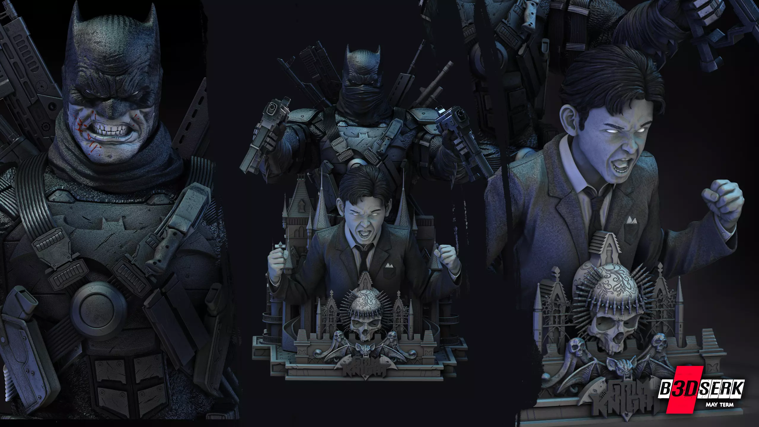 B3DSERK May term 2023 Grim Knight Bust for printing 3D print model