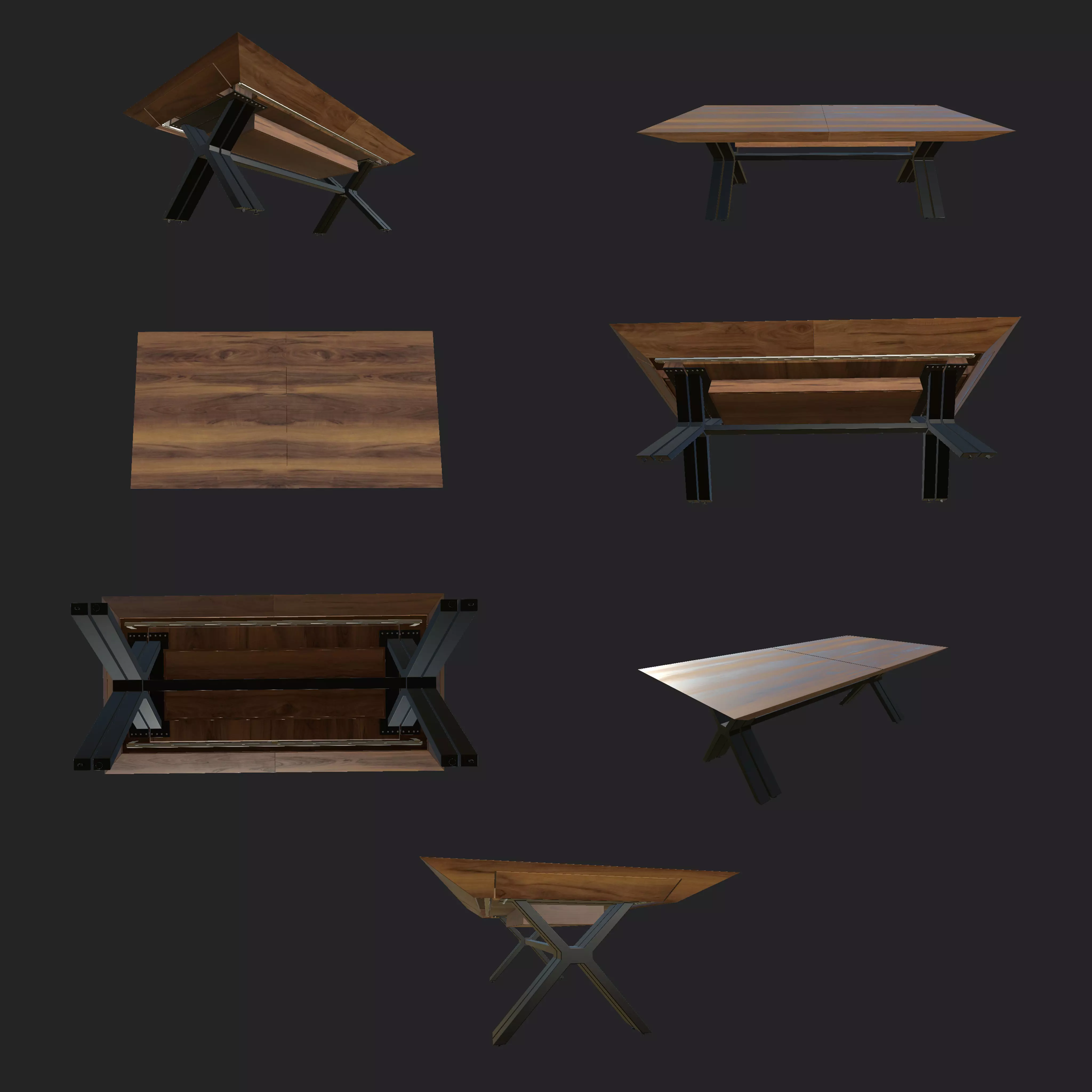 Hercules HPL natural table Low-poly 3D model_0