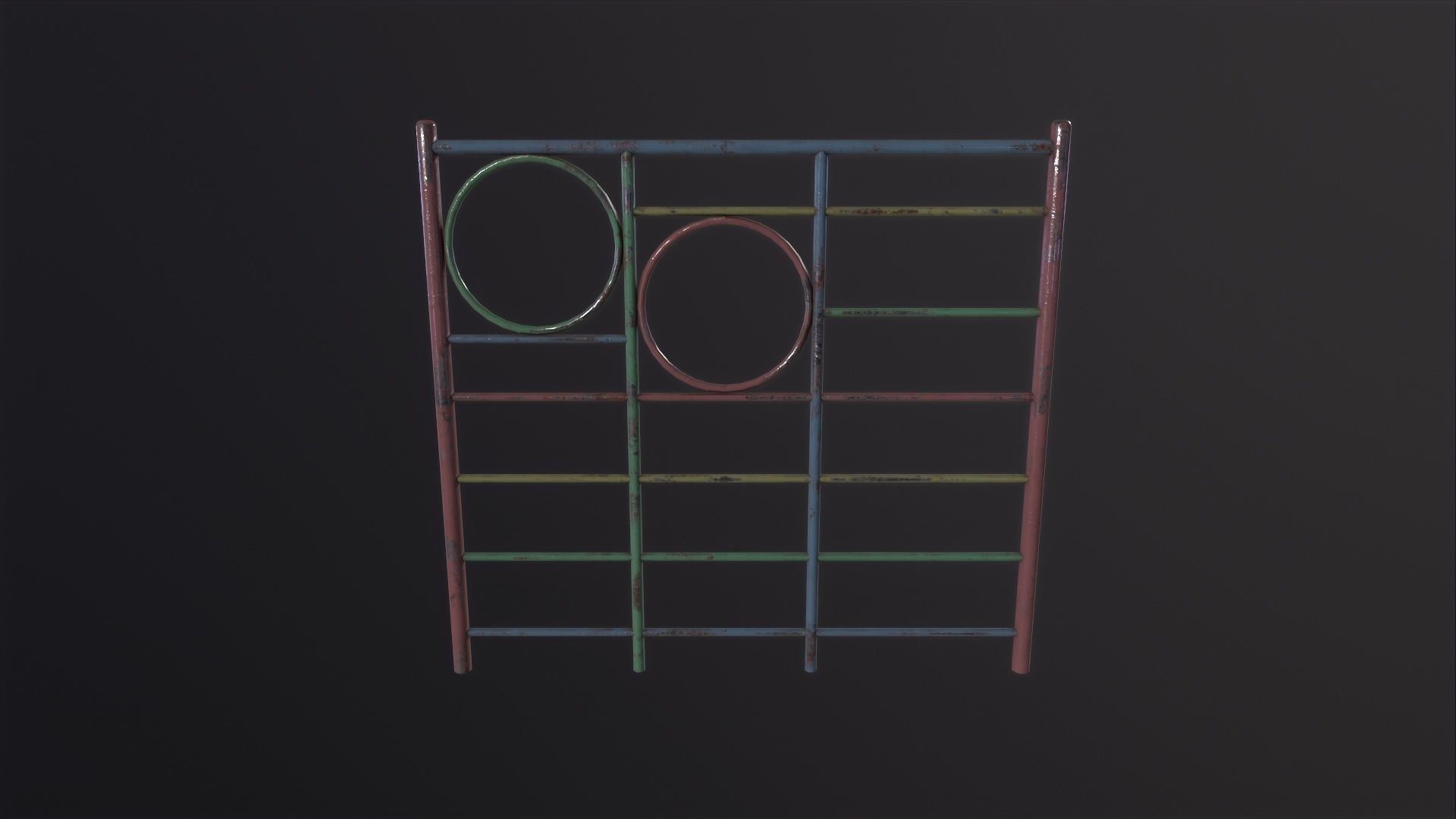 Soviet Oldschool Horizontal Bar 3D Model Low-poly 3D model_3