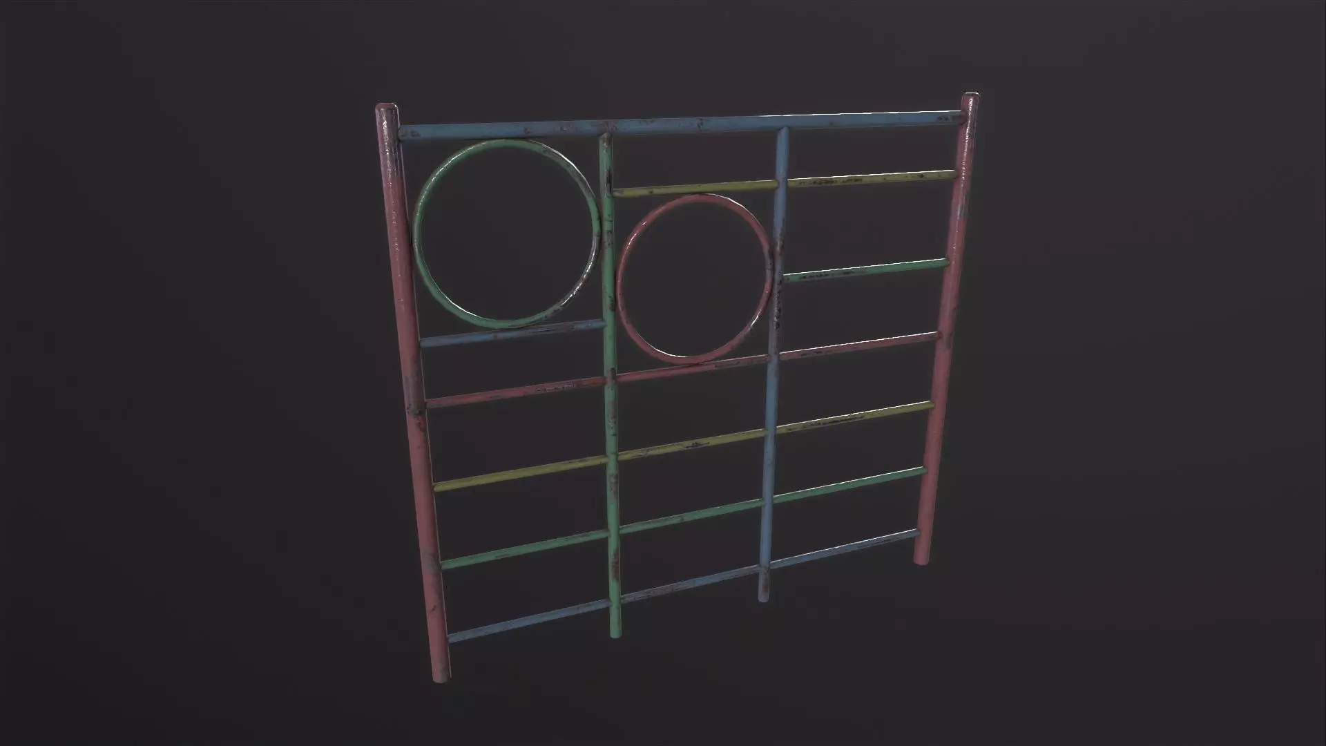 Soviet Oldschool Horizontal Bar 3D Model Low-poly 3D model_0
