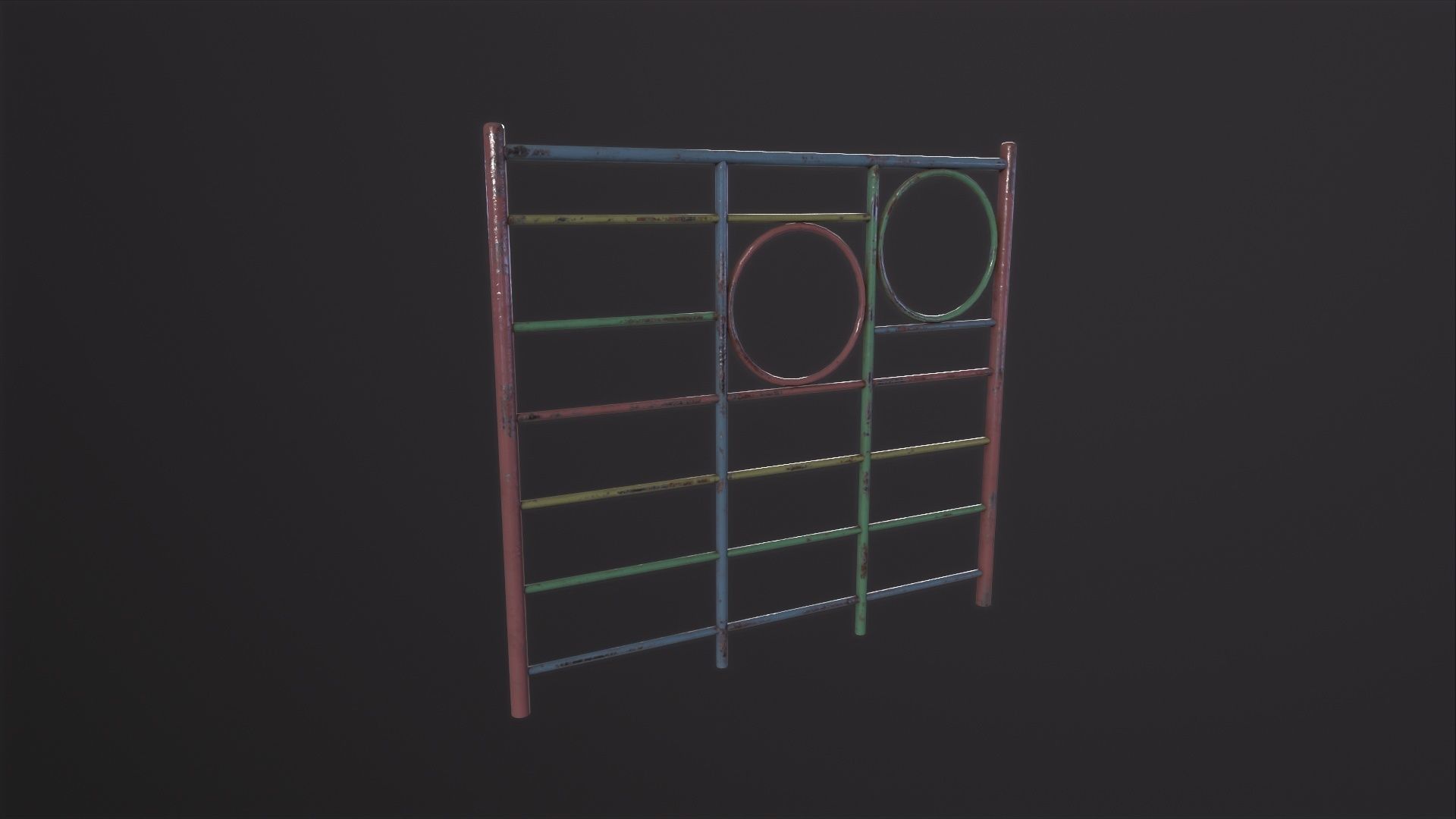 Soviet Oldschool Horizontal Bar 3D Model Low-poly 3D model_5
