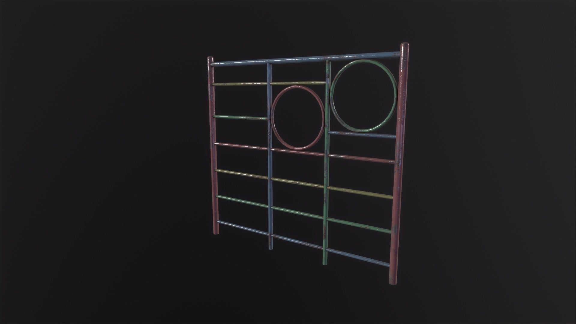 Soviet Oldschool Horizontal Bar 3D Model Low-poly 3D model_4