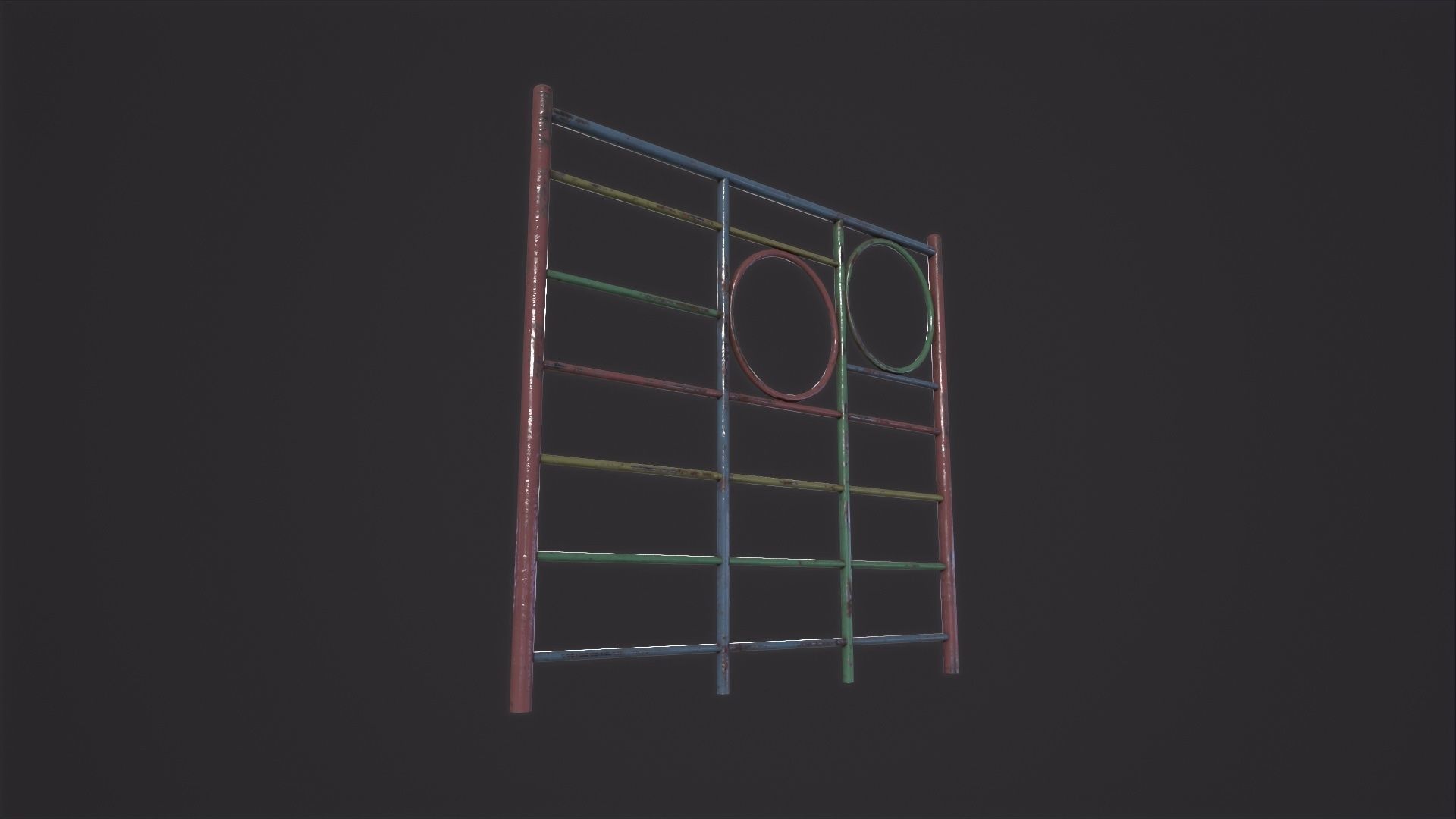 Soviet Oldschool Horizontal Bar 3D Model Low-poly 3D model_6