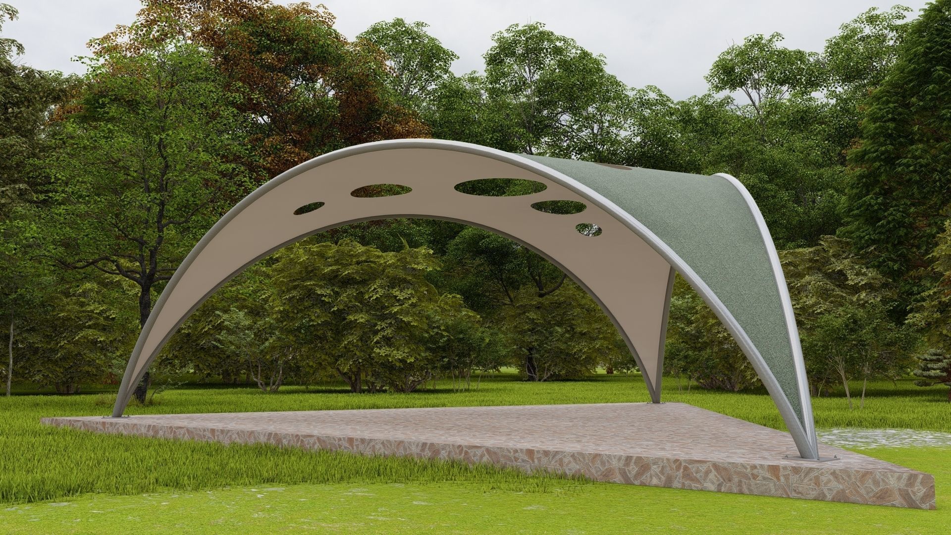 Modern Tent Free 3D model_2