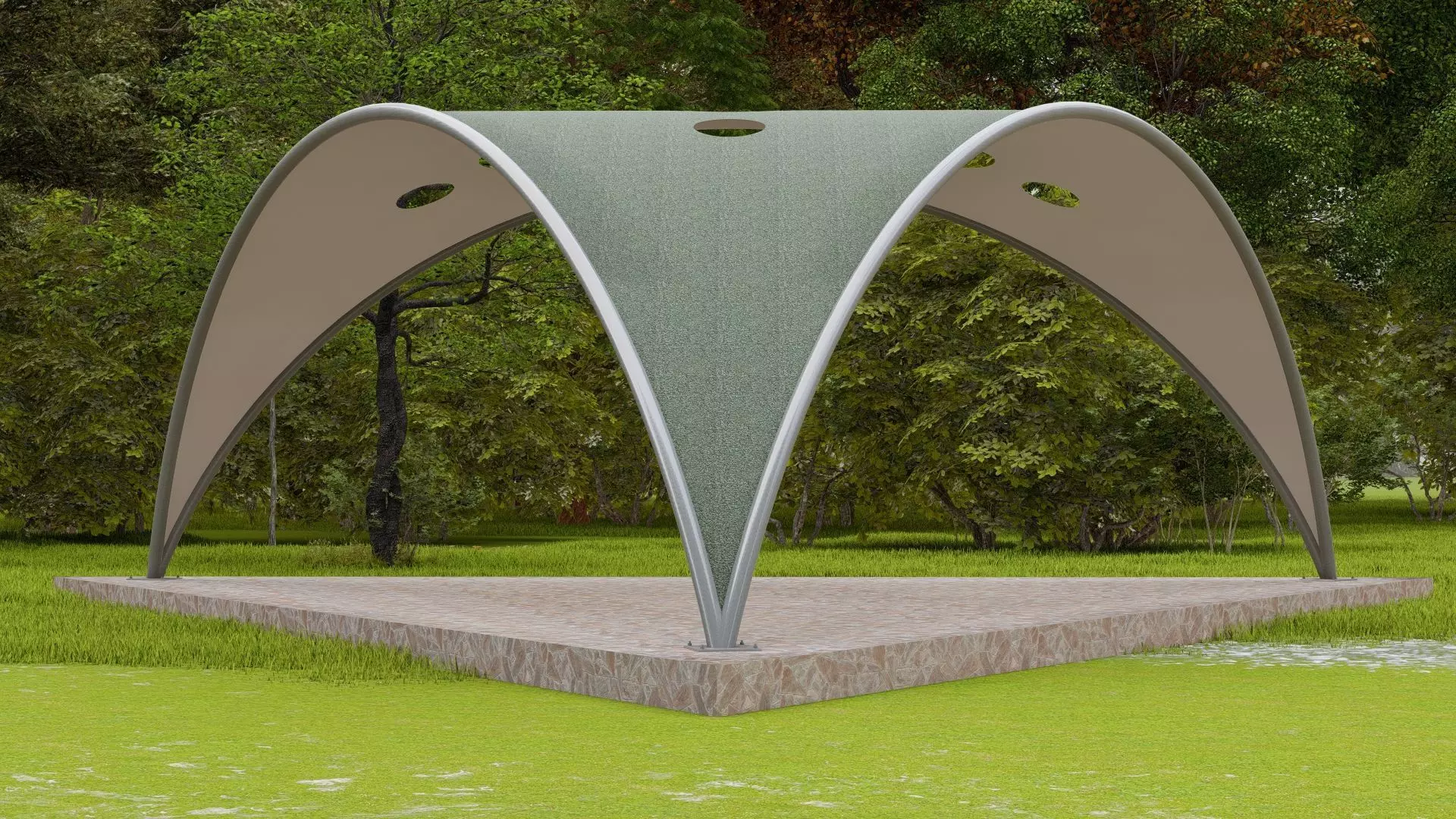Modern Tent Free 3D model_0