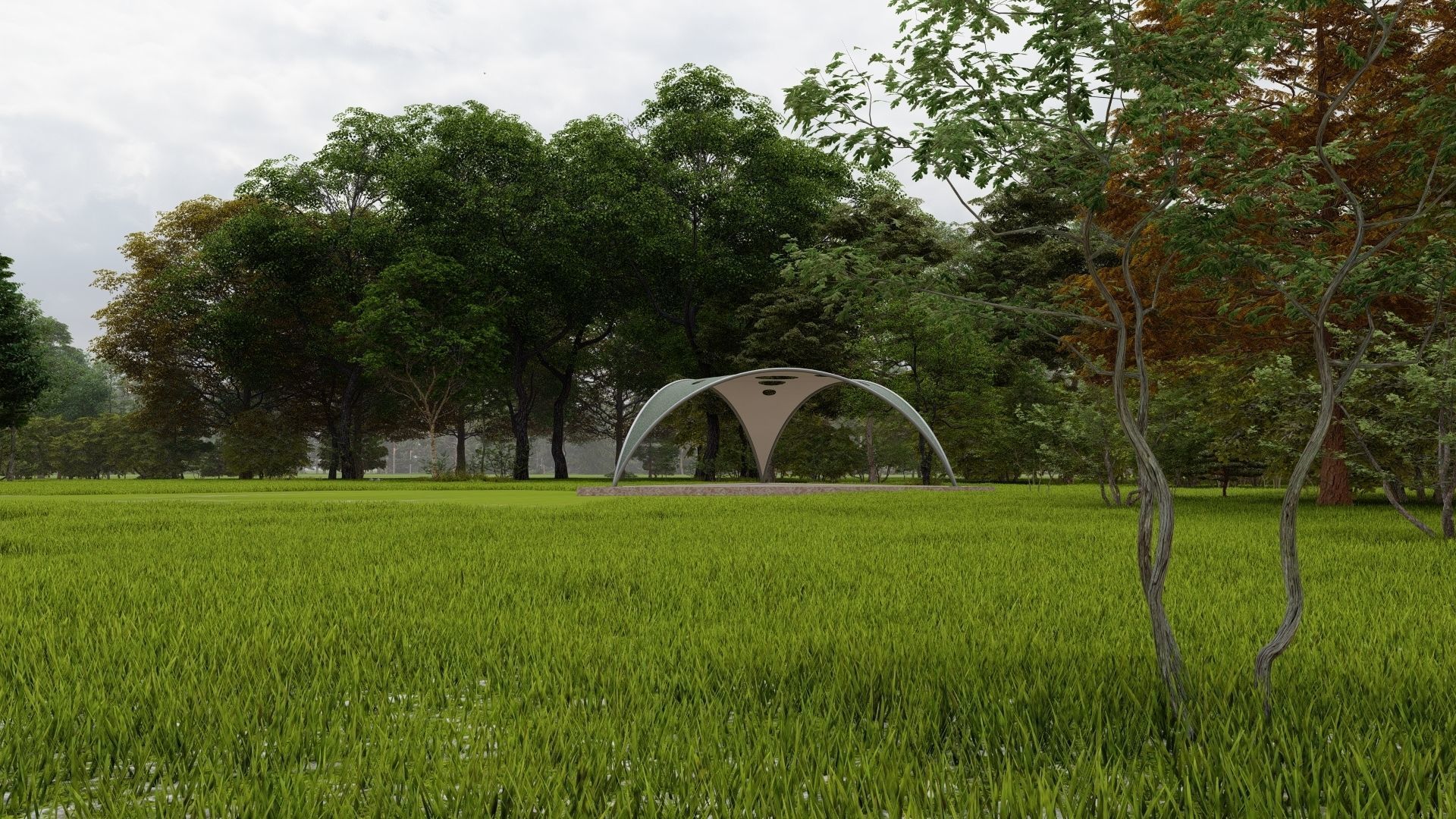 Modern Tent Free 3D model_5