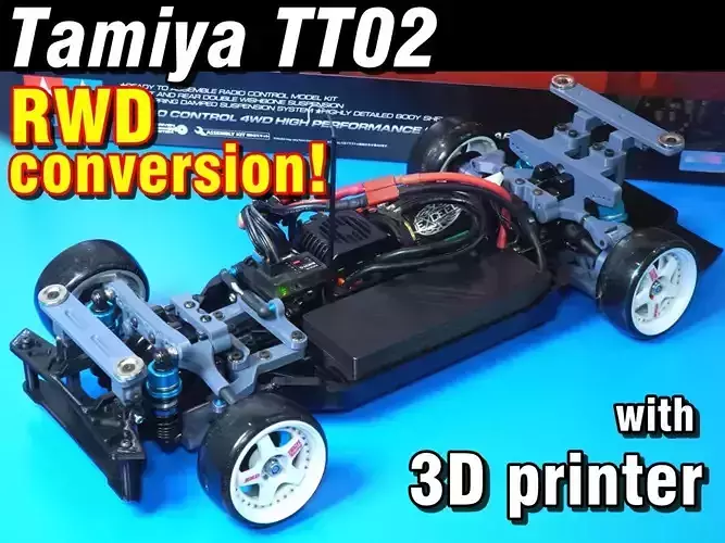 Tamiya TT02 RWD drift car conversion kit  3D print model