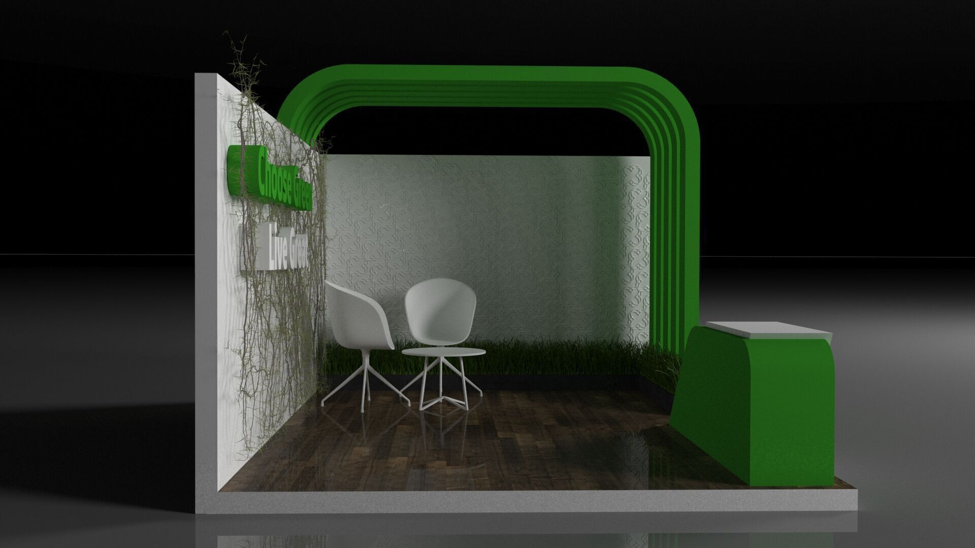 Exhibition booth design 3D model Green Sustainability 3D model_6