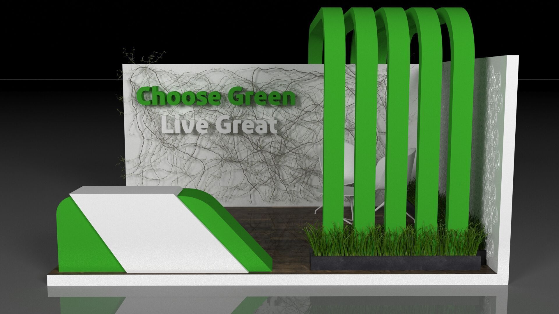 Exhibition booth design 3D model Green Sustainability 3D model_4