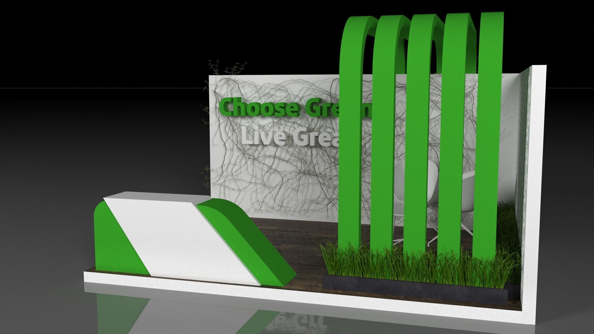 Exhibition booth design 3D model Green Sustainability 3D model_1