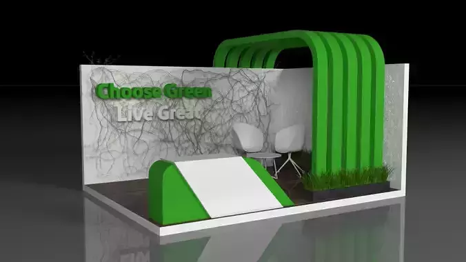 Exhibition booth design 3D model Green Sustainability 