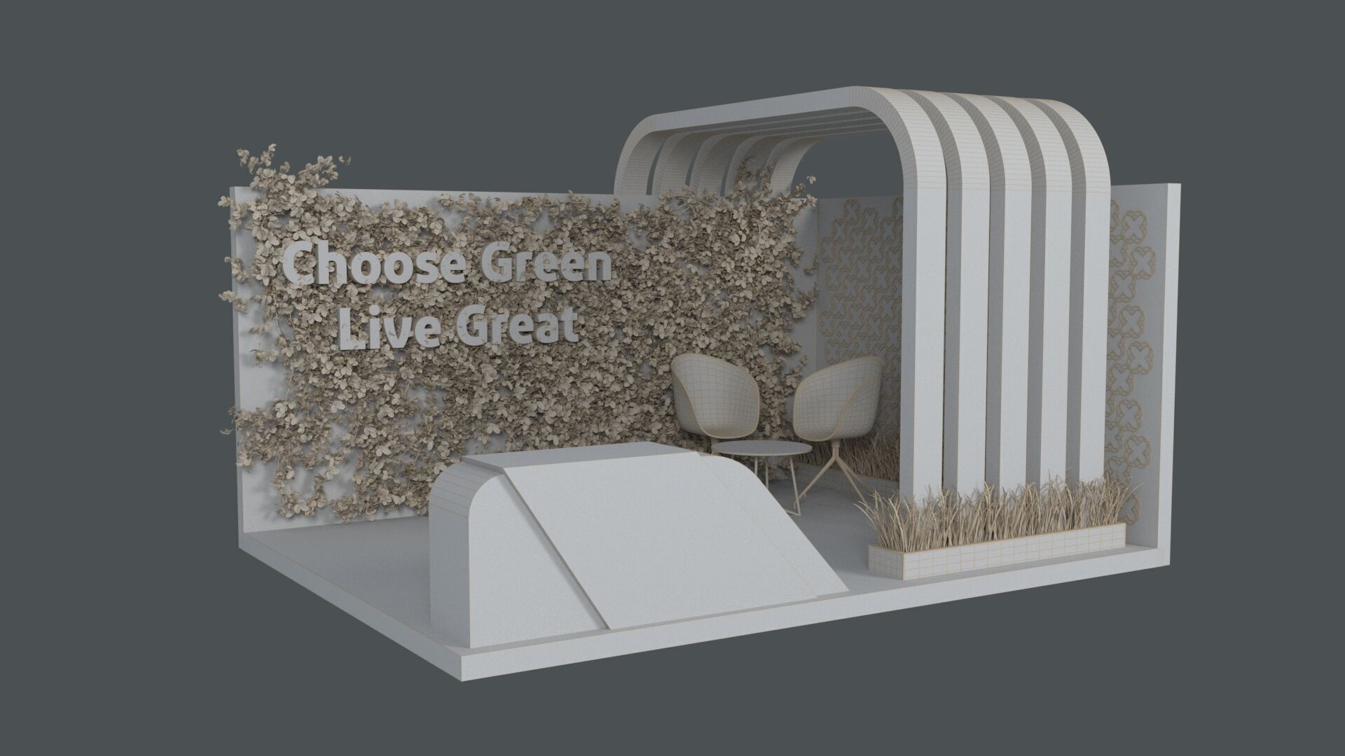 Exhibition booth design 3D model Green Sustainability 3D model_7