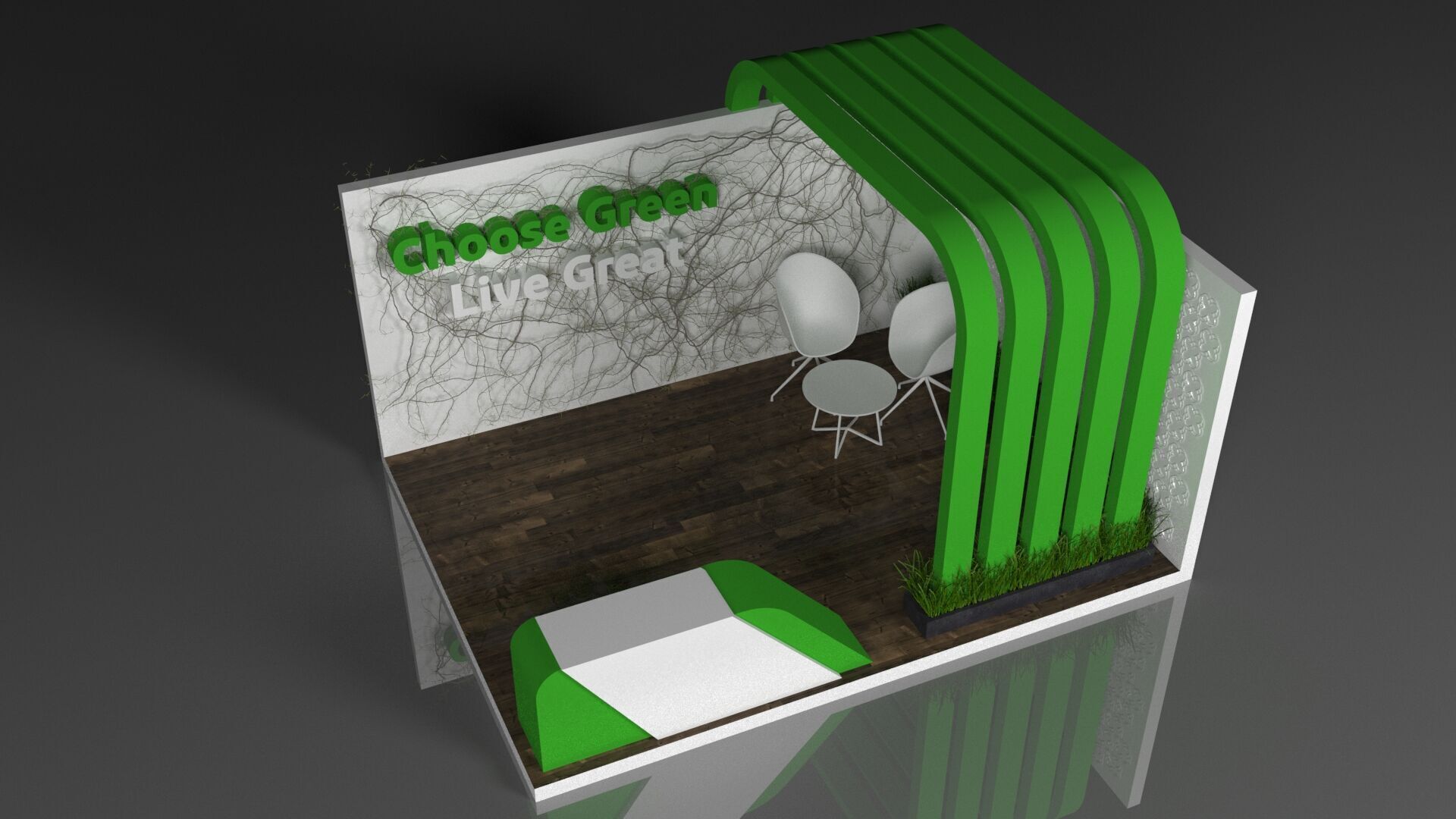 Exhibition booth design 3D model Green Sustainability 3D model_3
