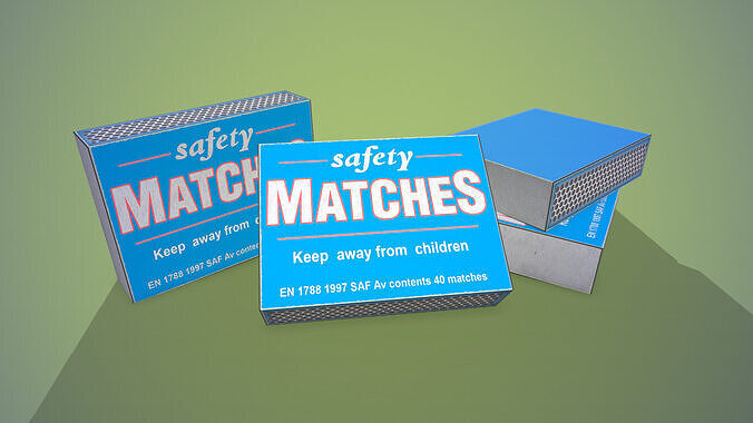 Marvelous Blue Matchbox Low-poly 3D model
