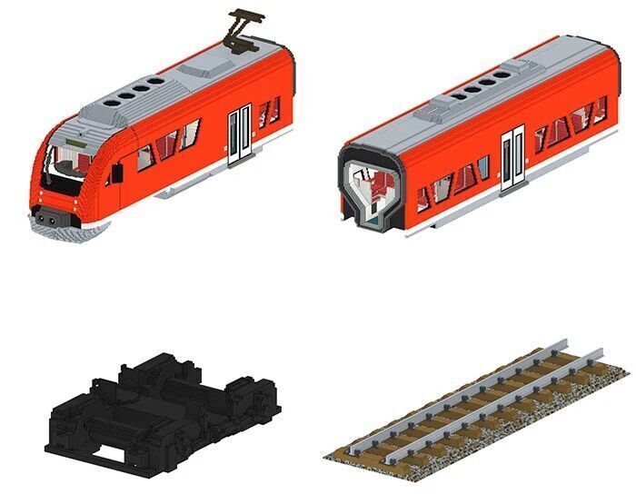 Voxel Regional Train Low-poly 3D model_1