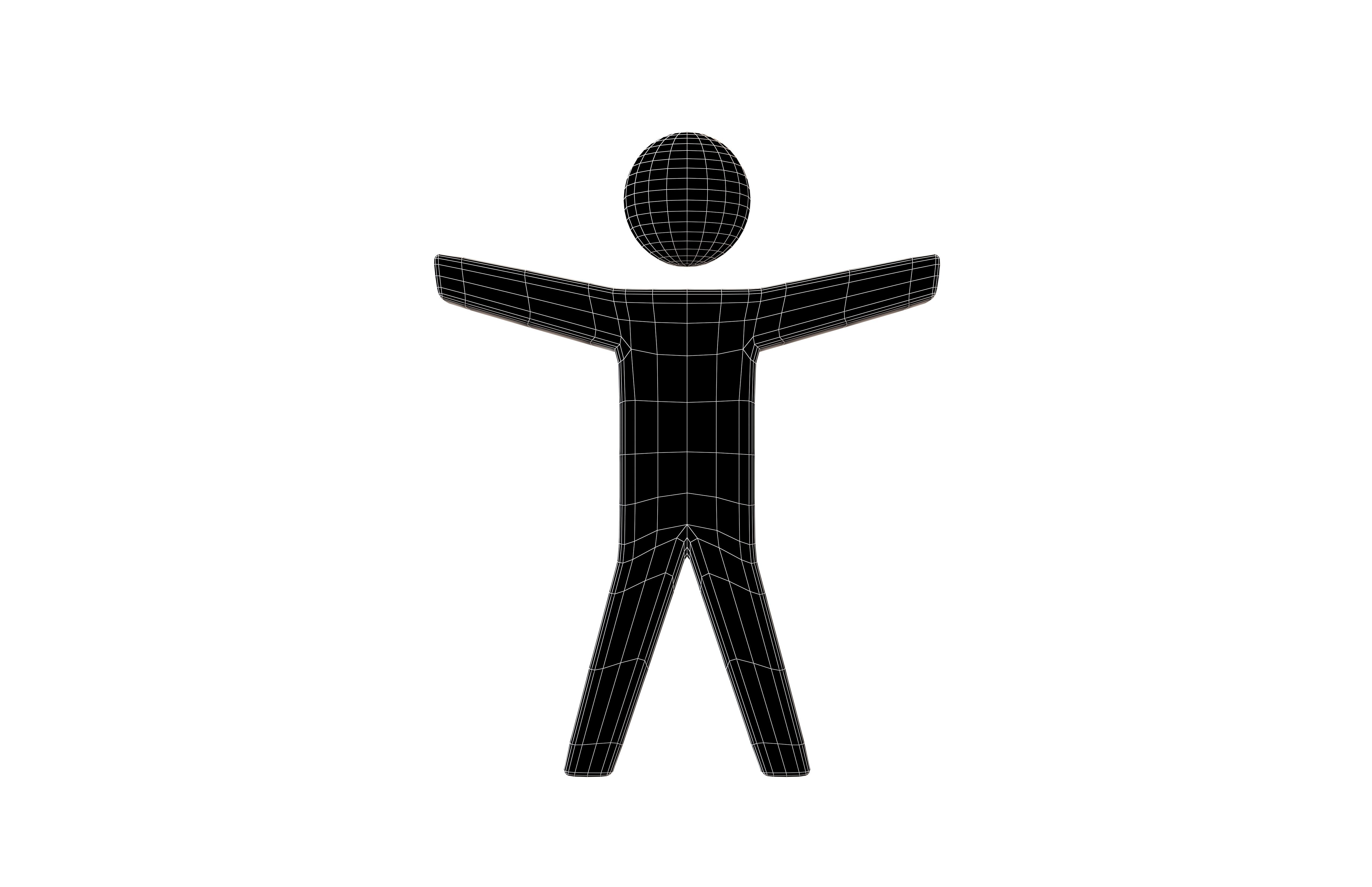 People Symbol V1 002 Low-poly 3D model_7