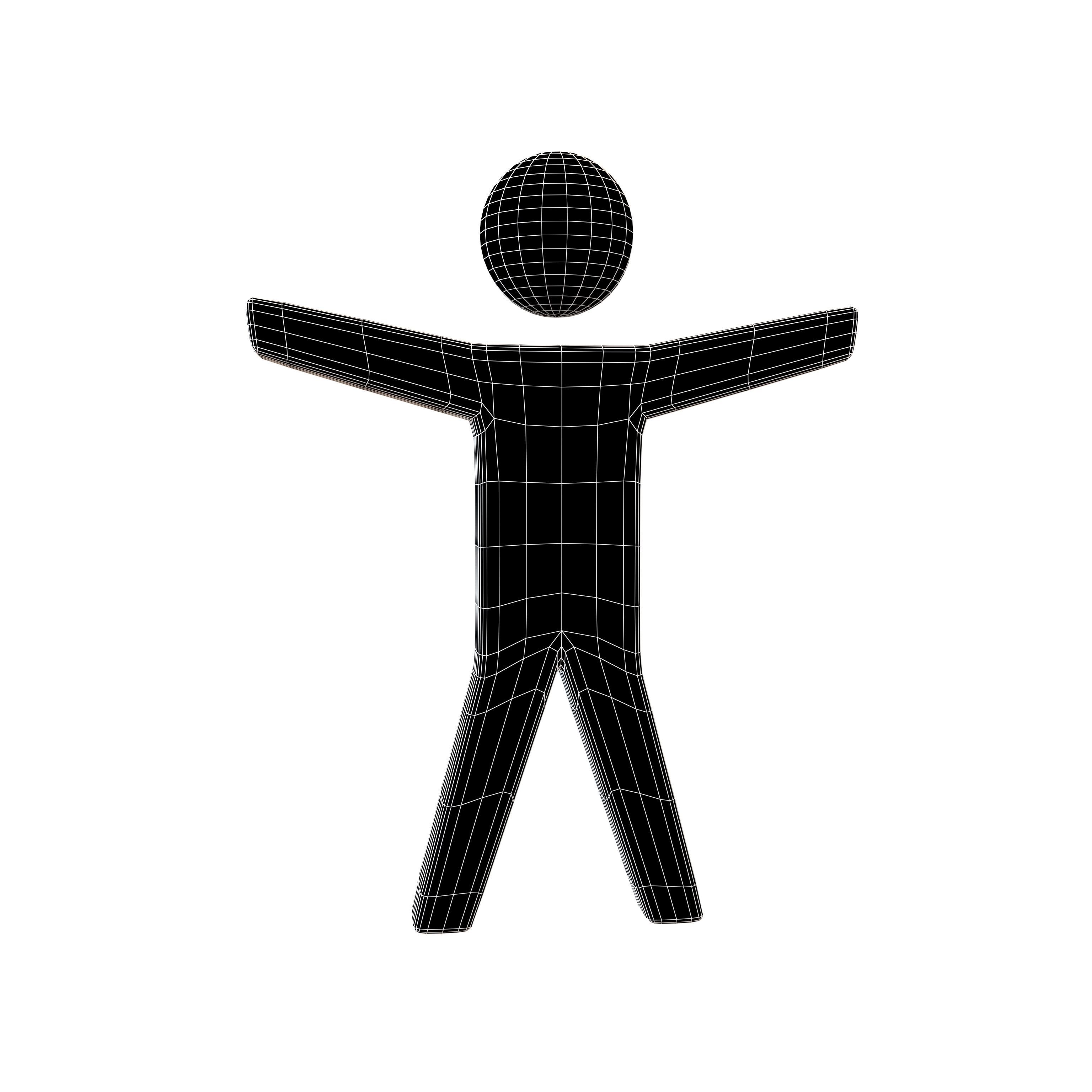 People Symbol V1 002 Low-poly 3D model_6