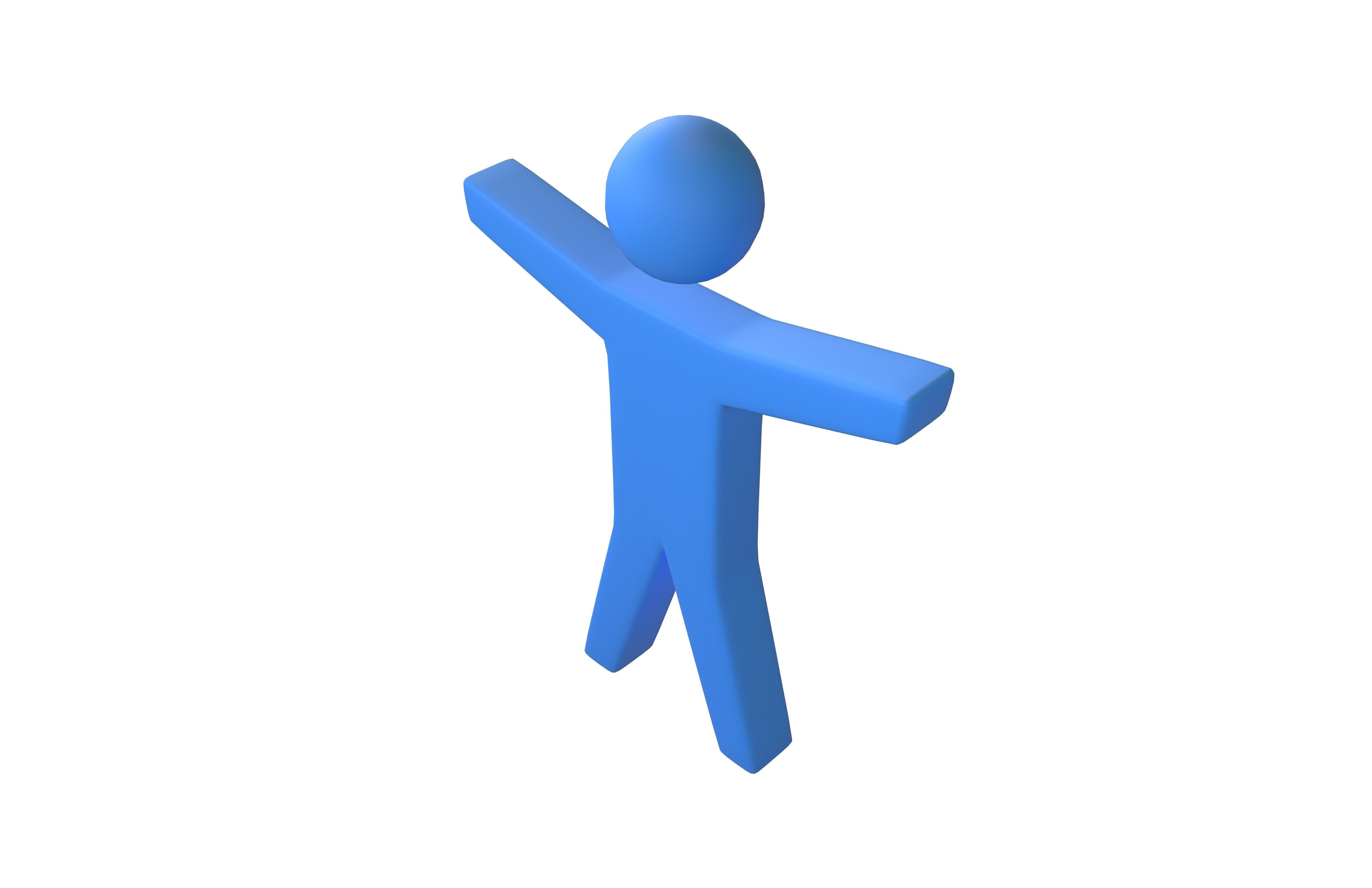 People Symbol V1 002 Low-poly 3D model_1