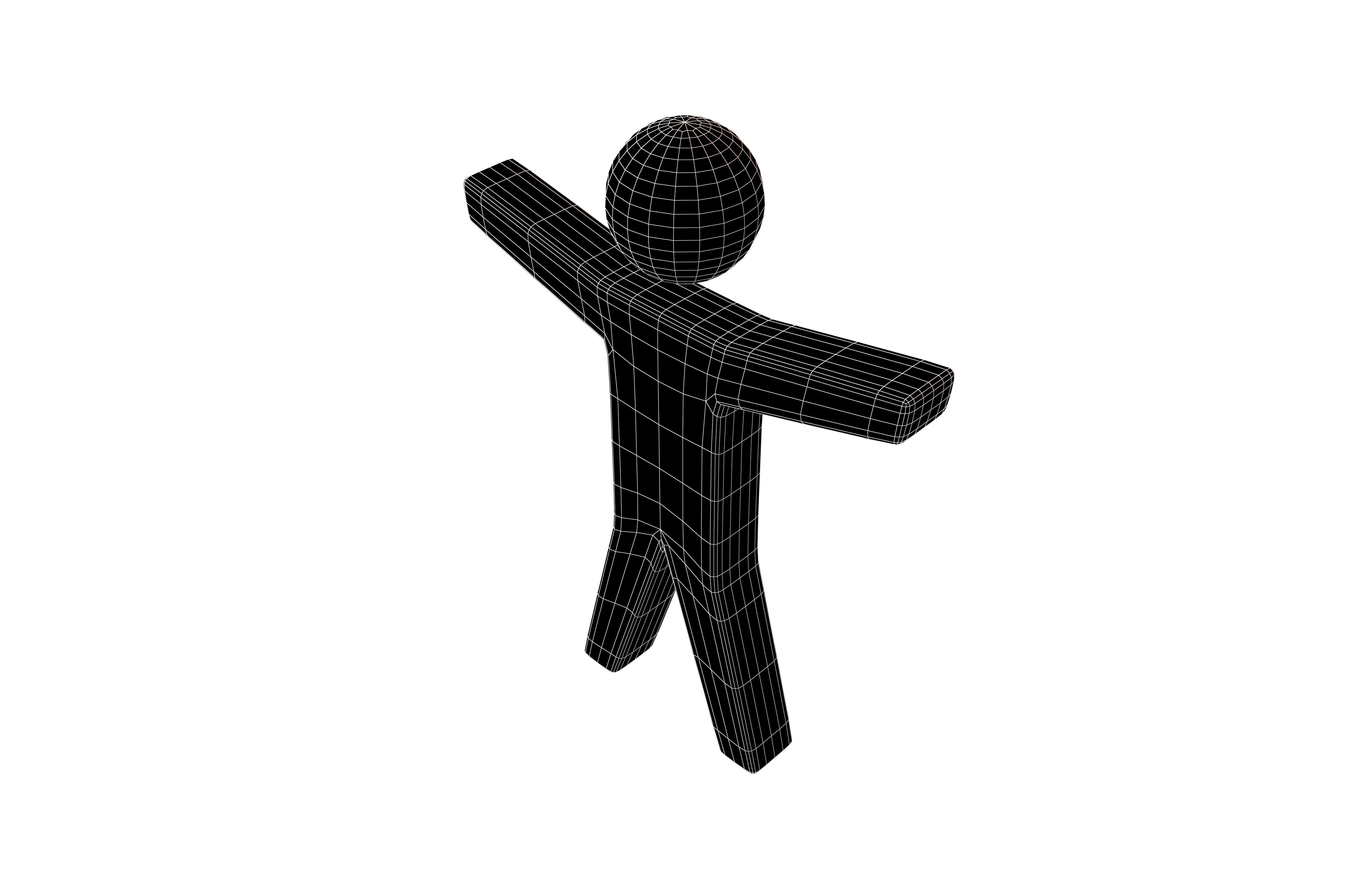 People Symbol V1 002 Low-poly 3D model_4