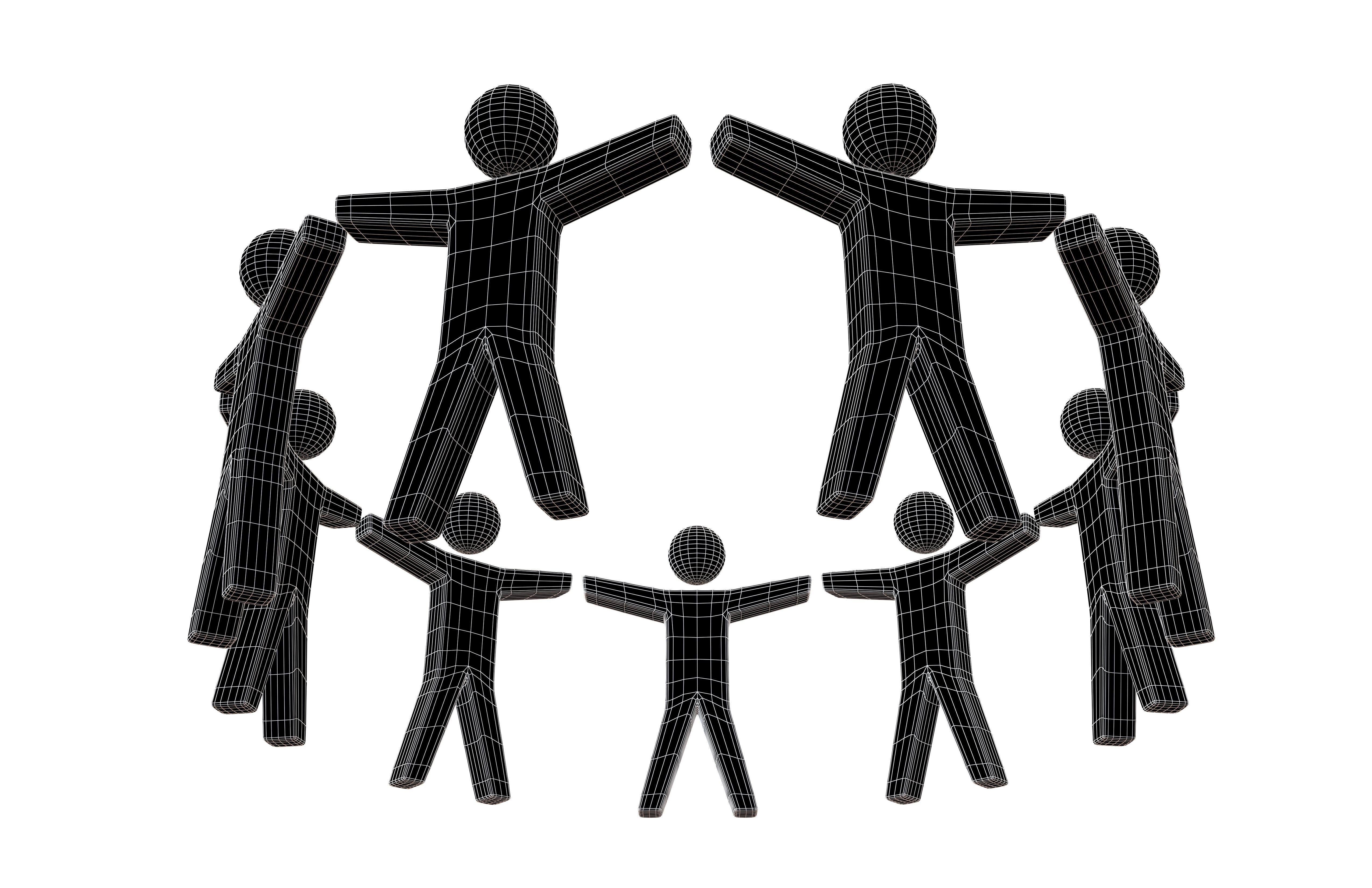 Circle of People Symbol V1 005 Low-poly 3D model_5