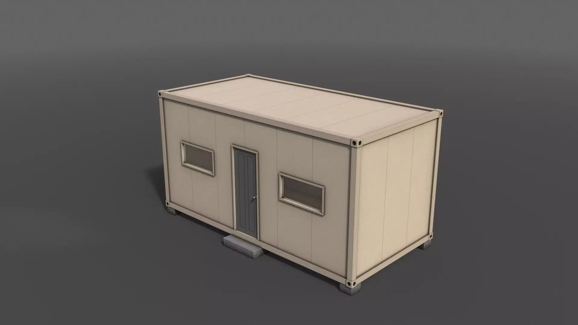 PBR Container House BB 20ft V3 Low-poly 3D model_0