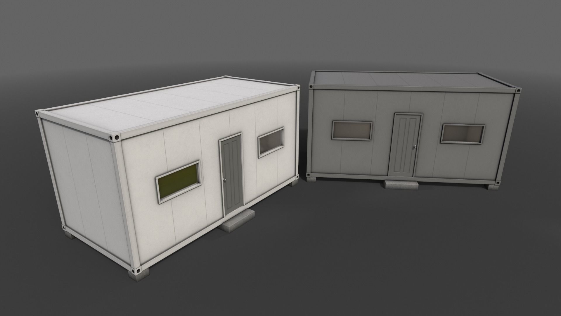 PBR Container House BB 20ft V3 Low-poly 3D model_7