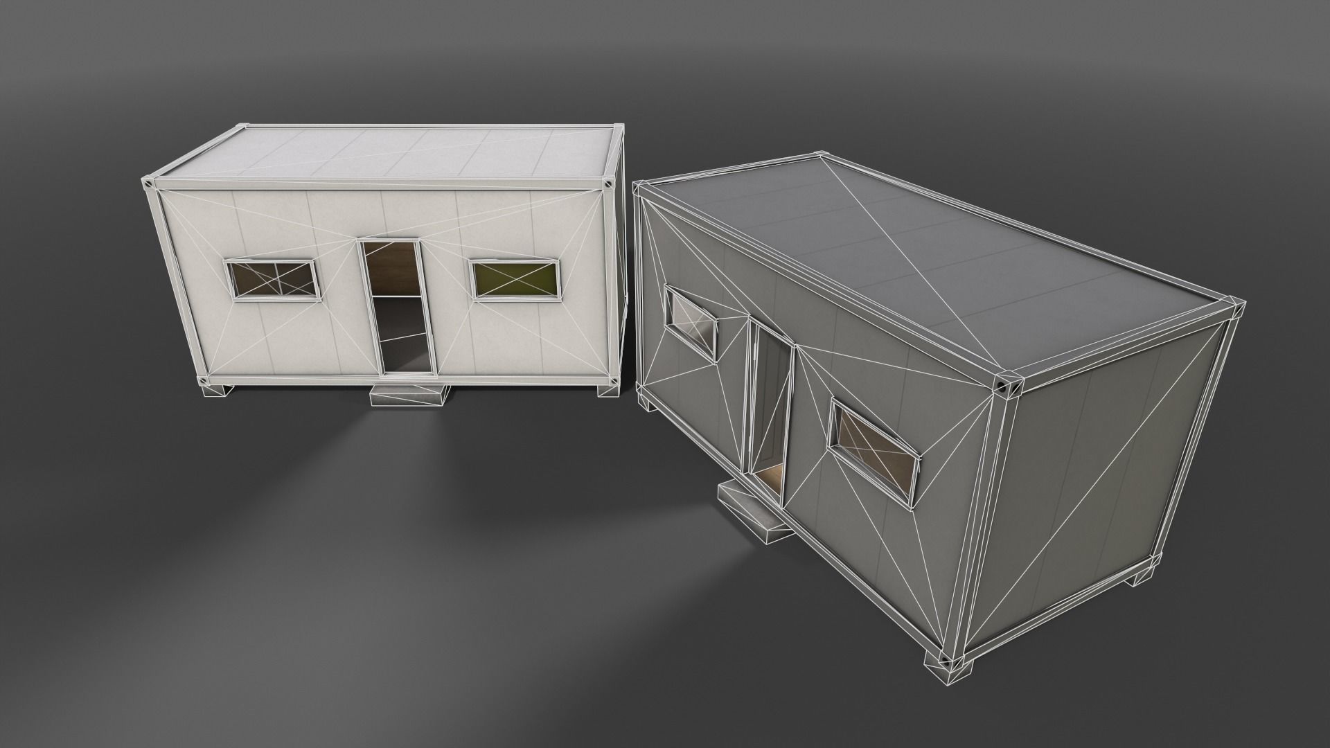 PBR Container House BB 20ft V3 Low-poly 3D model_12