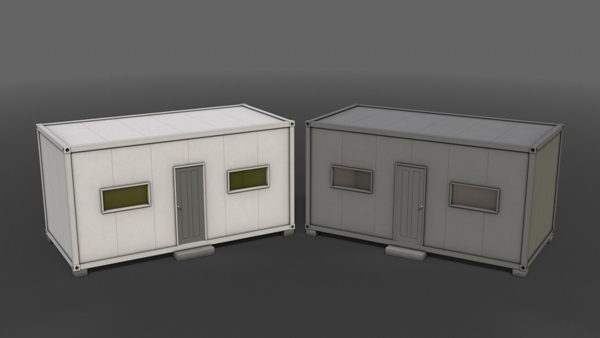 PBR Container House BB 20ft V3 Low-poly 3D model_4
