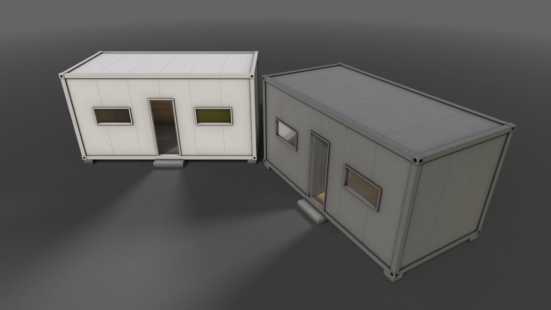 PBR Container House BB 20ft V3 Low-poly 3D model_11