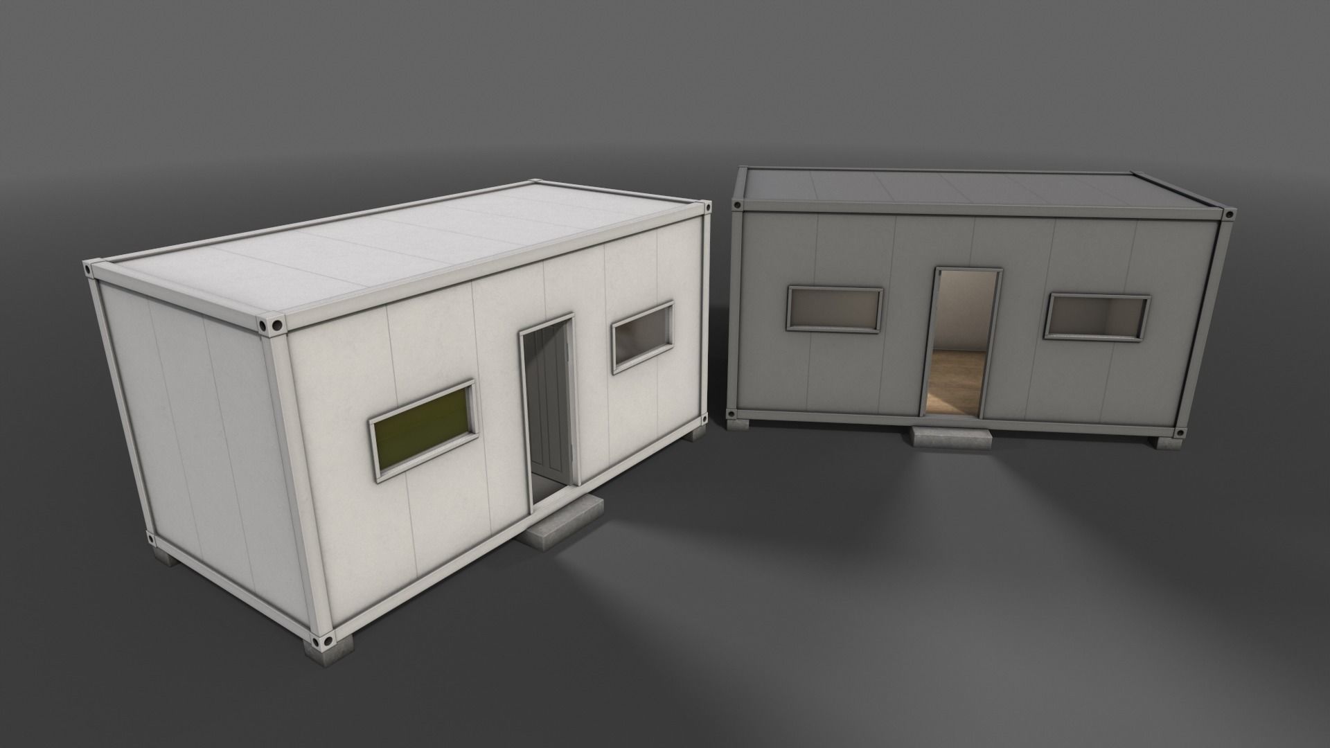 PBR Container House BB 20ft V3 Low-poly 3D model_8
