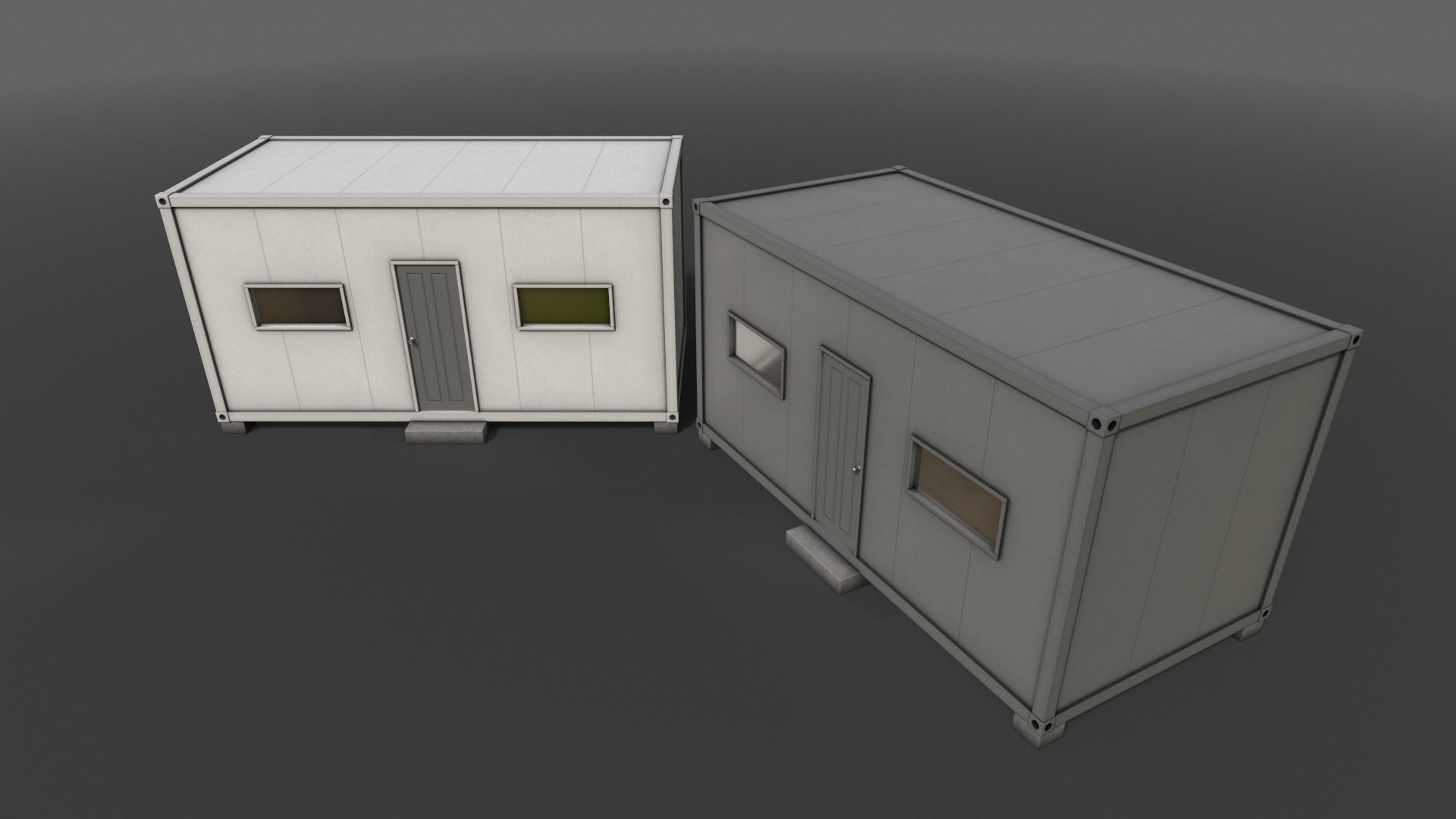 PBR Container House BB 20ft V3 Low-poly 3D model_10