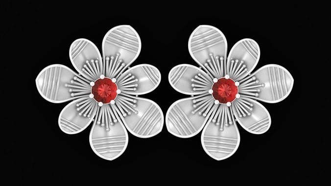 Luxury Diamond Stud Earring 3D Model Free 3D print model