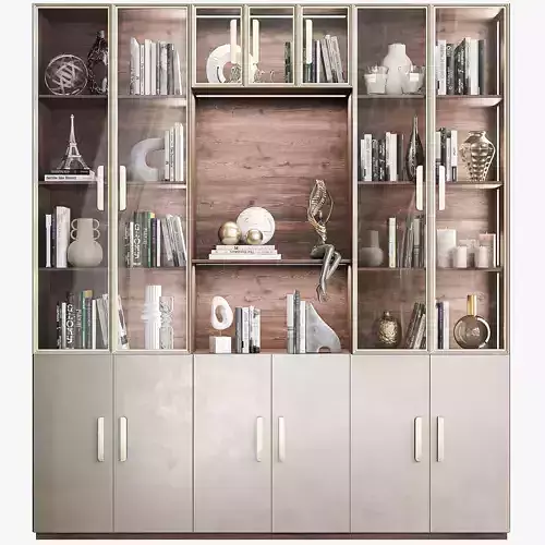 Bookcase with books decor and accessories
