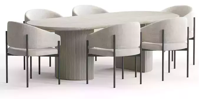 Solana Chair and Moon Table