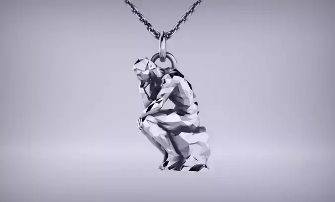 The Thinker Pendant 3D PRINT CASTABLE