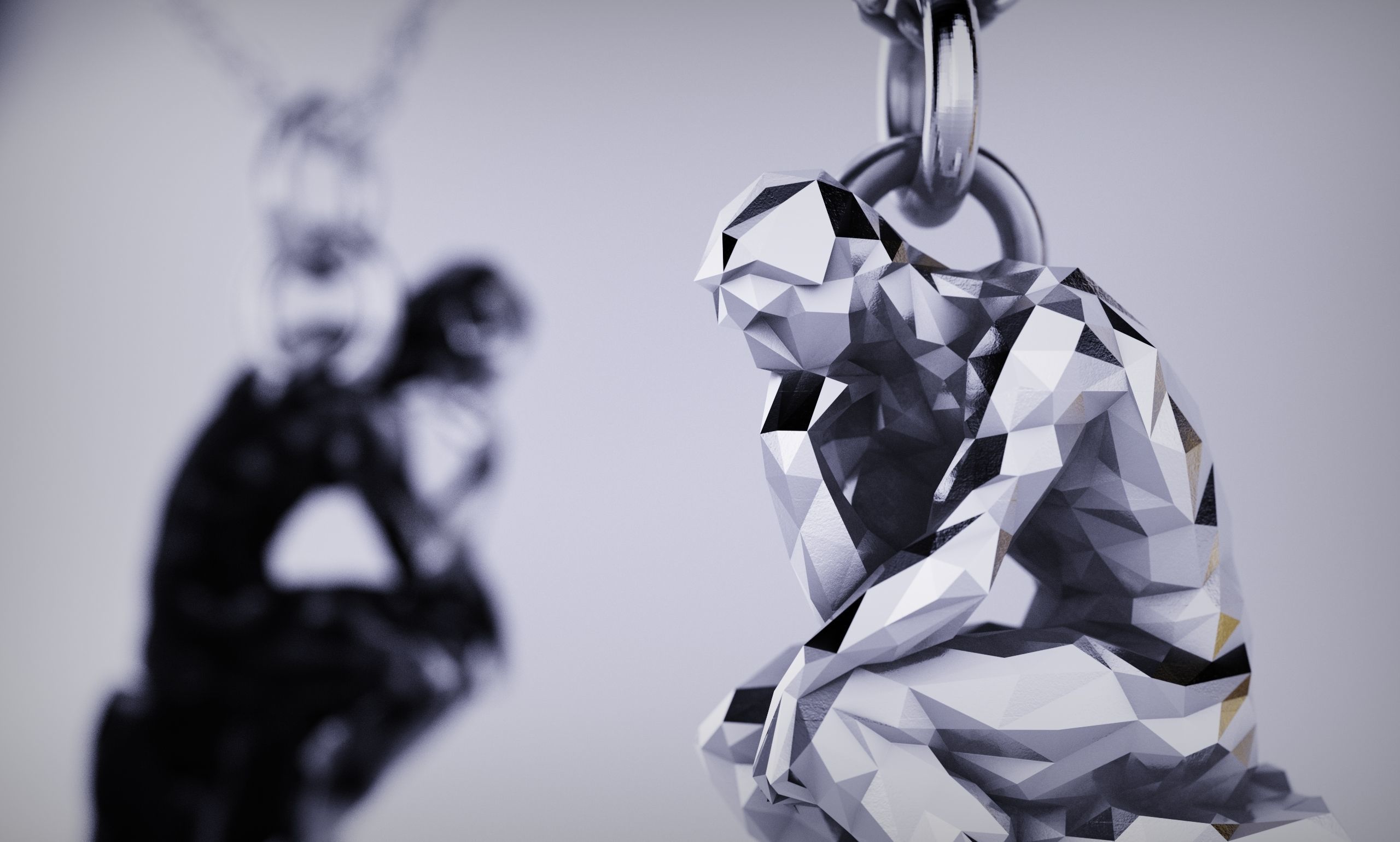 The Thinker Pendant 3D PRINT CASTABLE 3D print model_6