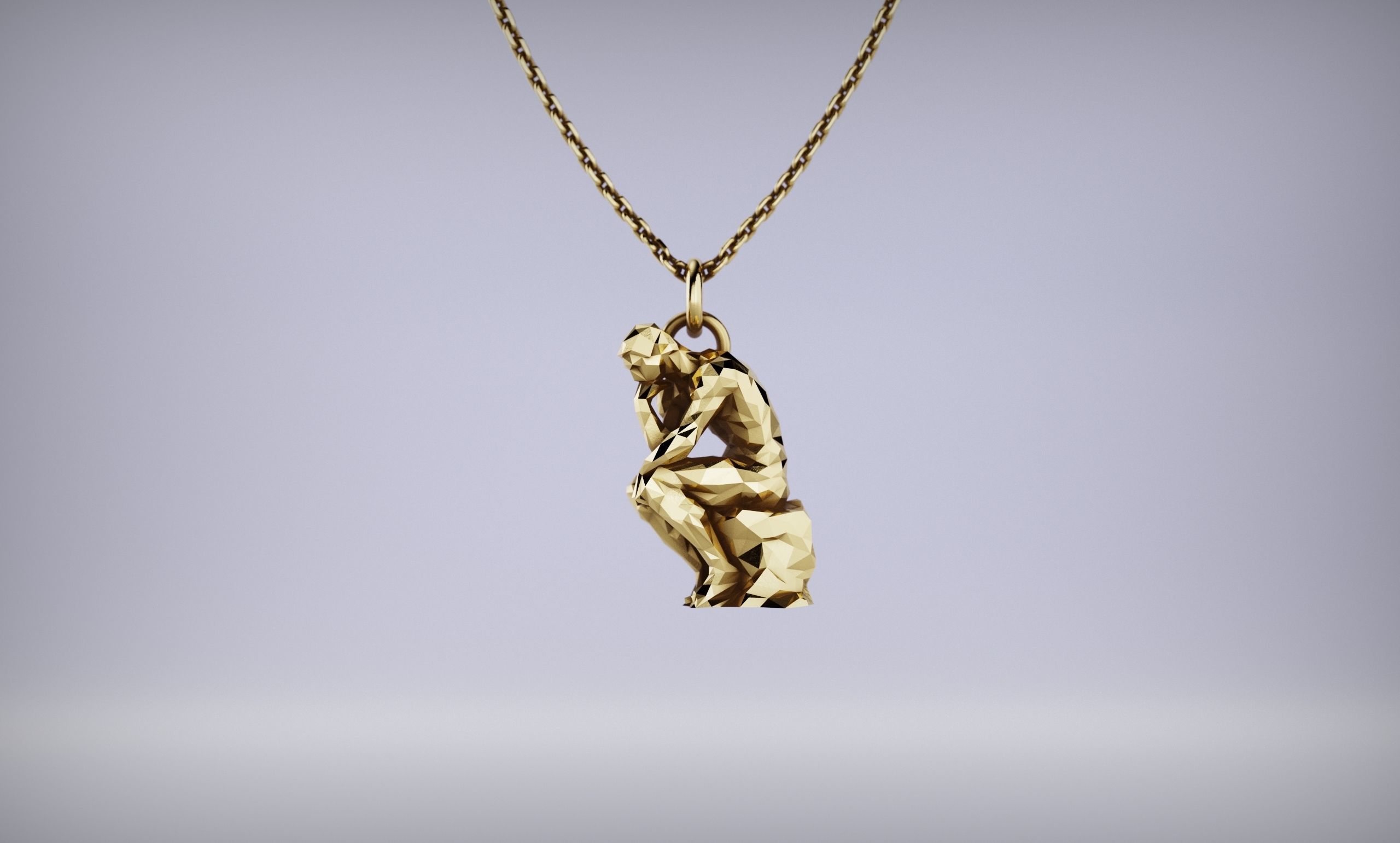 The Thinker Pendant 3D PRINT CASTABLE 3D print model_2